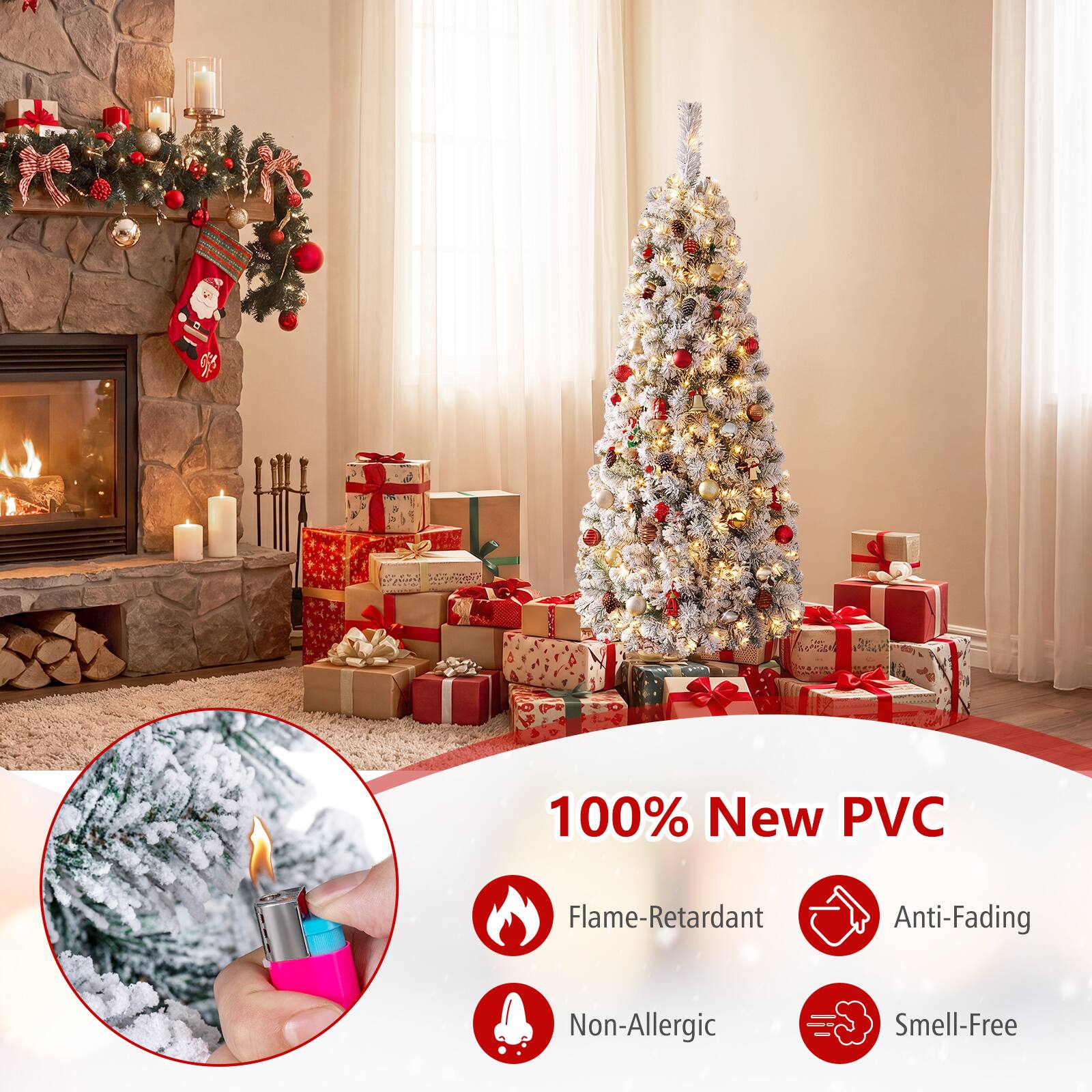100% New PVC  
Flame-Retardant  
Anti-Fading  
Non-Allergic  
Smell-Free