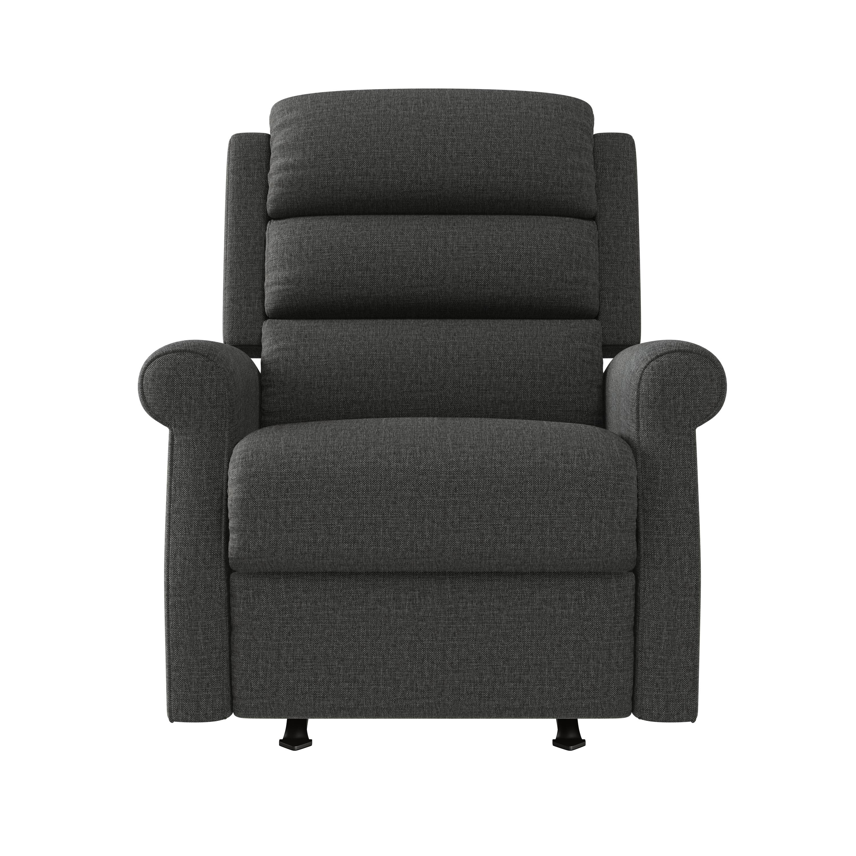 Best Buy ProLounger Lameur Stitch Tufted Rocker Recliner in Renu Performance Tested Textured Fabric Charcoal Gray RCL47 RVE17 RK