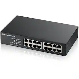 ZYXEL - GS1100-16 16-Port Gigabit Ethernet Switch - 16 Ports - Gigabit Ethernet - 10/100/1000Base-T - Layer 2 Supported - Black