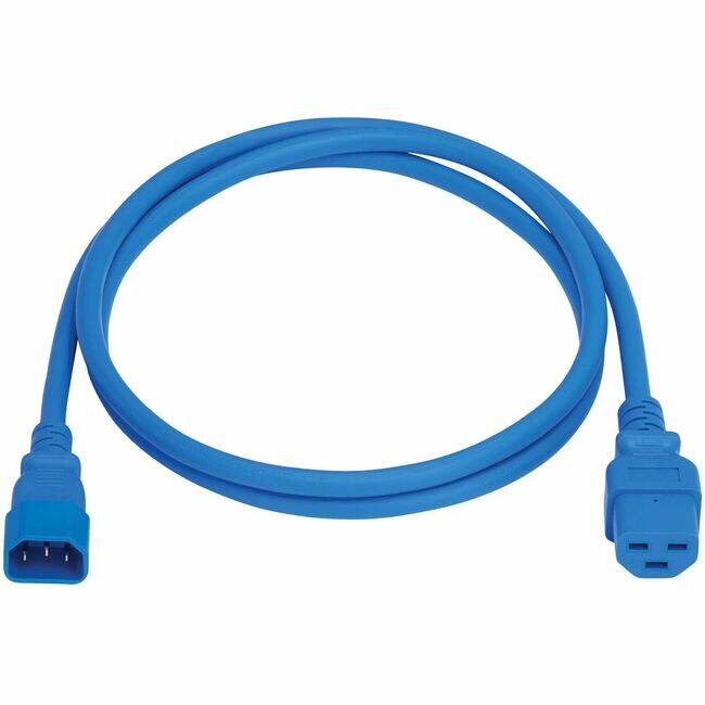 Front. Tripp Lite - Eaton Tripp Lite Series Power Cord, C14 to C21 - Heavy-Duty, 15A, 250V, 14 AWG, 5 ft. (1.5 m), Blue - For Computer - Blue.