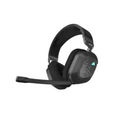 Front. CORSAIR - HS80 v2 Max Wireless Gaming Headset with 2.4GHz + Bluetooth Simultaneous for PC, PS5, PS4, Switch, Mobile - Steel Gray.
