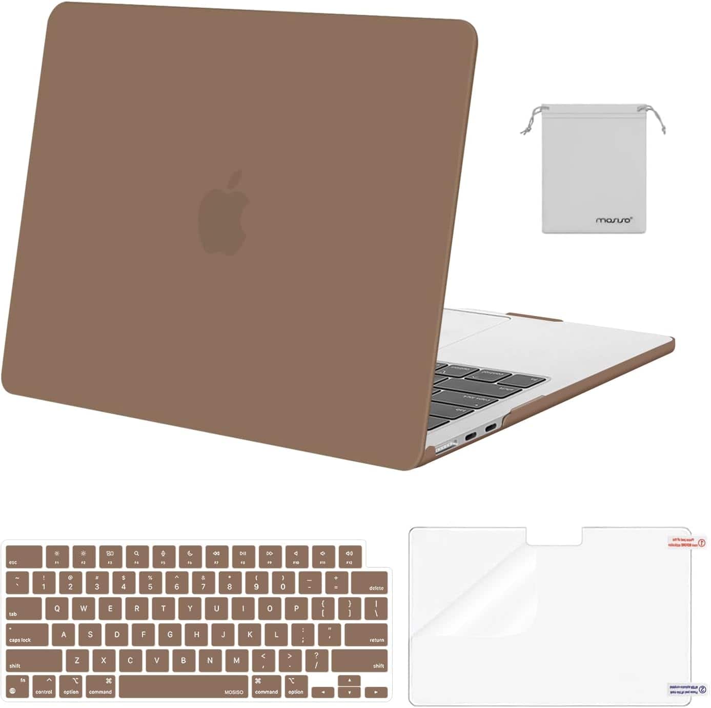 EooCoo Hoes Compatibel met Macbook Air 15 inch M5 A3448 M4 A3241 M3 A3114 M2 A2941 2026 2025-2023, Plastic Harde Shell Case Compatibel met Macbook Air 15,3 inch Glanzend Oppervlak, Kristal Middernacht