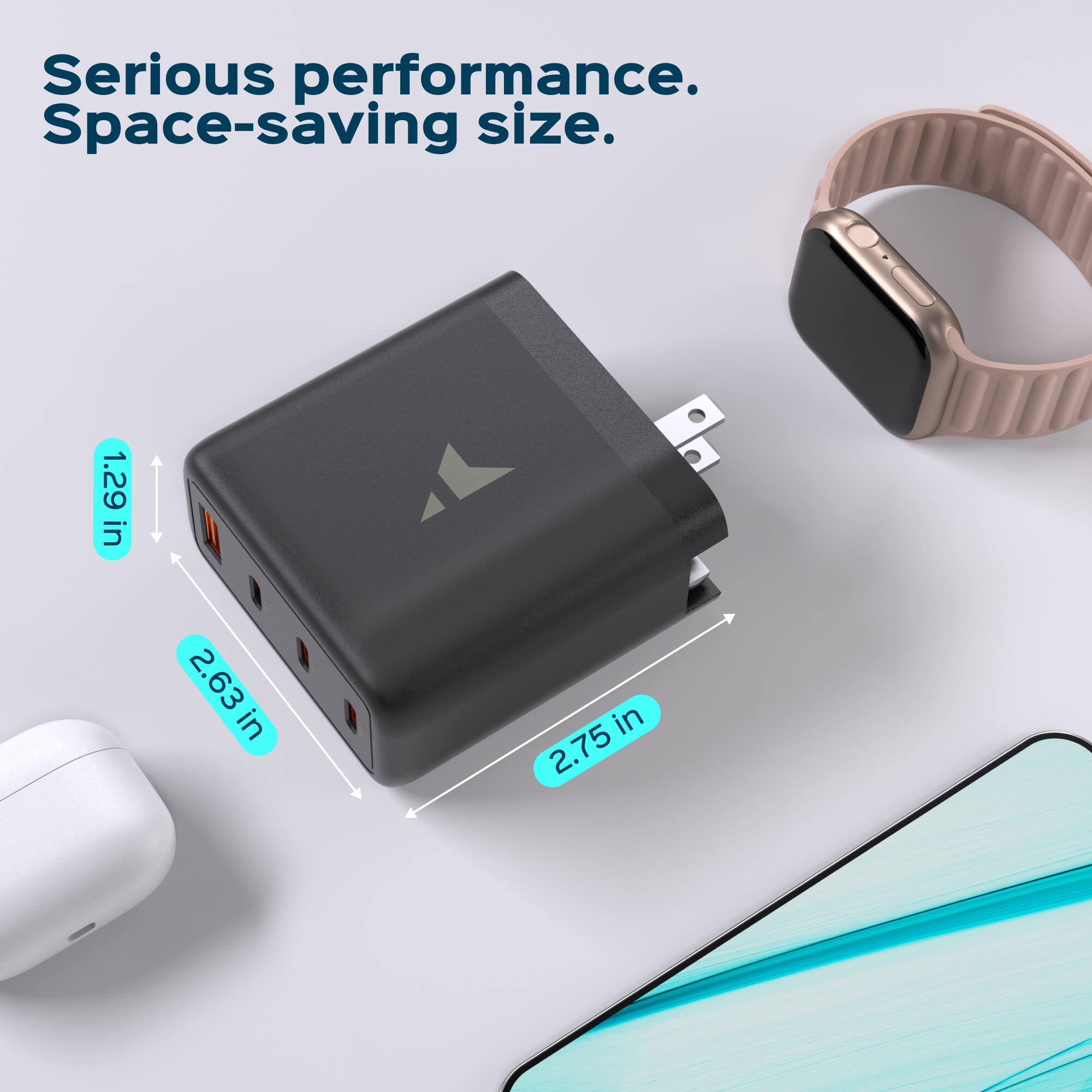 Serious performance. Space-saving size.  
1.29 in  
2.63 in  
2.75 in