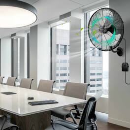 LUCKY ONE - 20 Inch Wall Mount Fan with 3 Speeds, Oscillation & Adjustable Tilt Head - Black