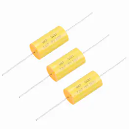 Unique Bargains - 3pcs 2.2uf Frequency Divider Capacitor, 250V Axial Audio Speaker Crossover MKP Film Capacitor - Yellow