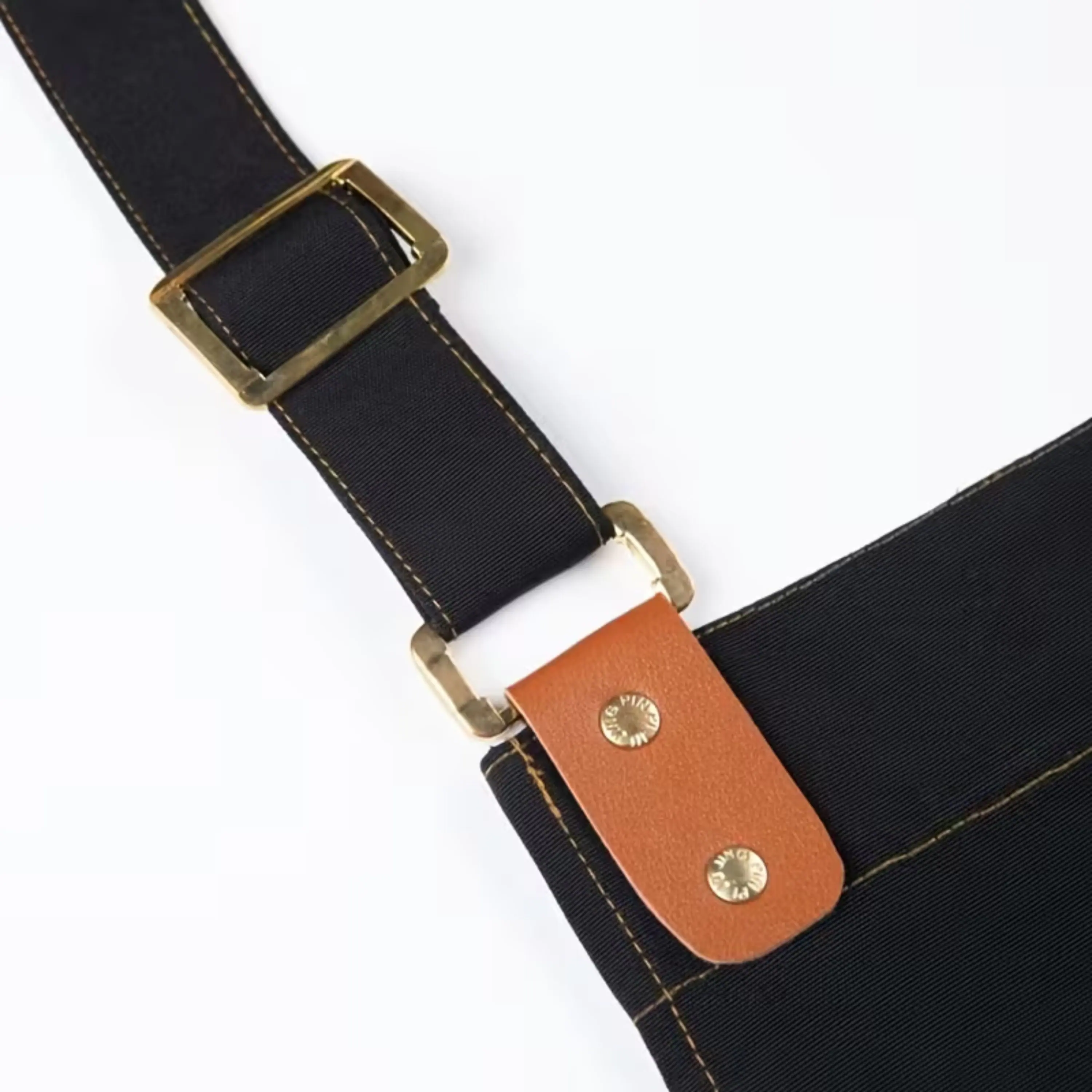 Left. Kitcheniva - Premium Canvas Apron, Khaki - For Cooking, Working, Arts & Crafts - Khaki.