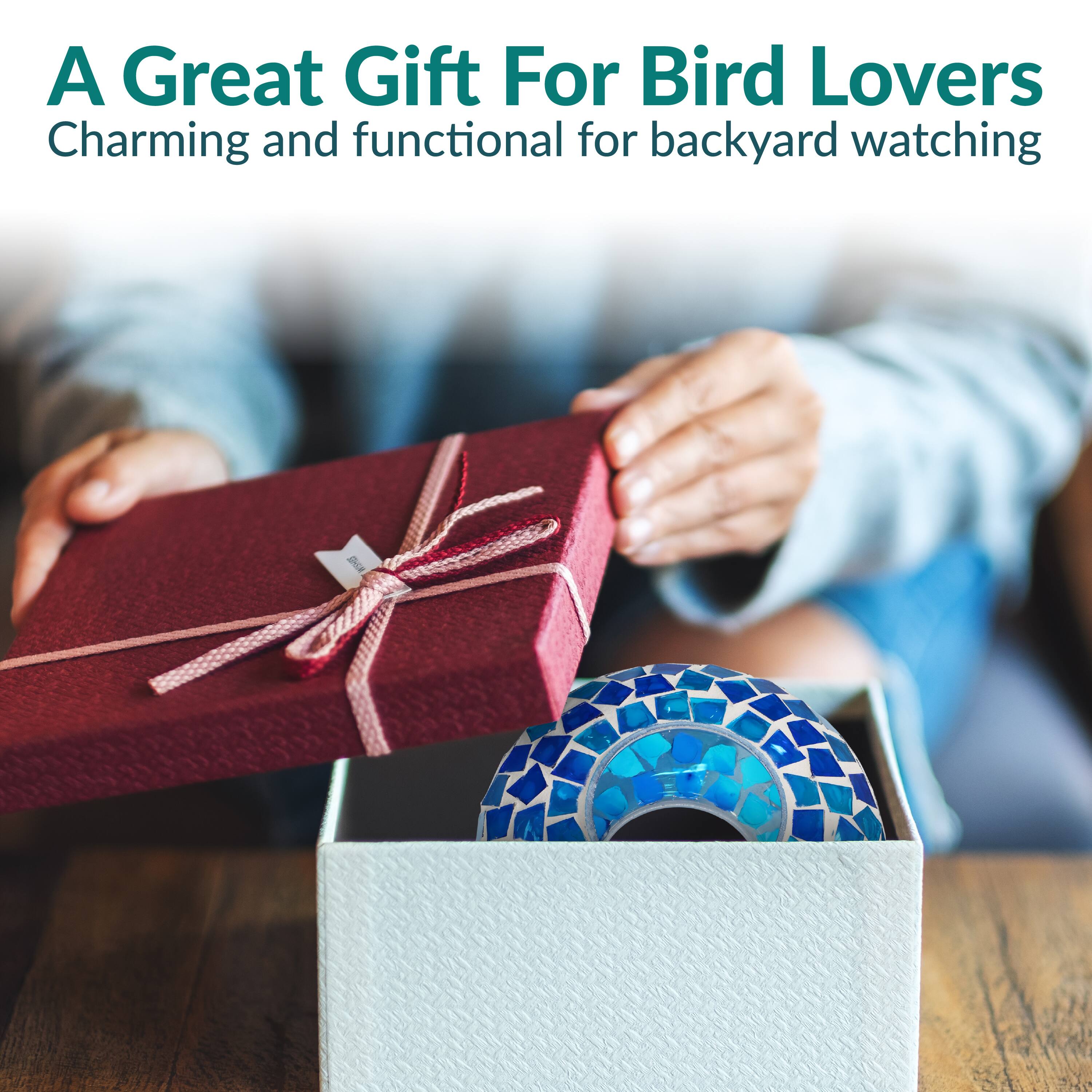 A Great Gift For Bird Lovers  
Charming and functional for backyard watching