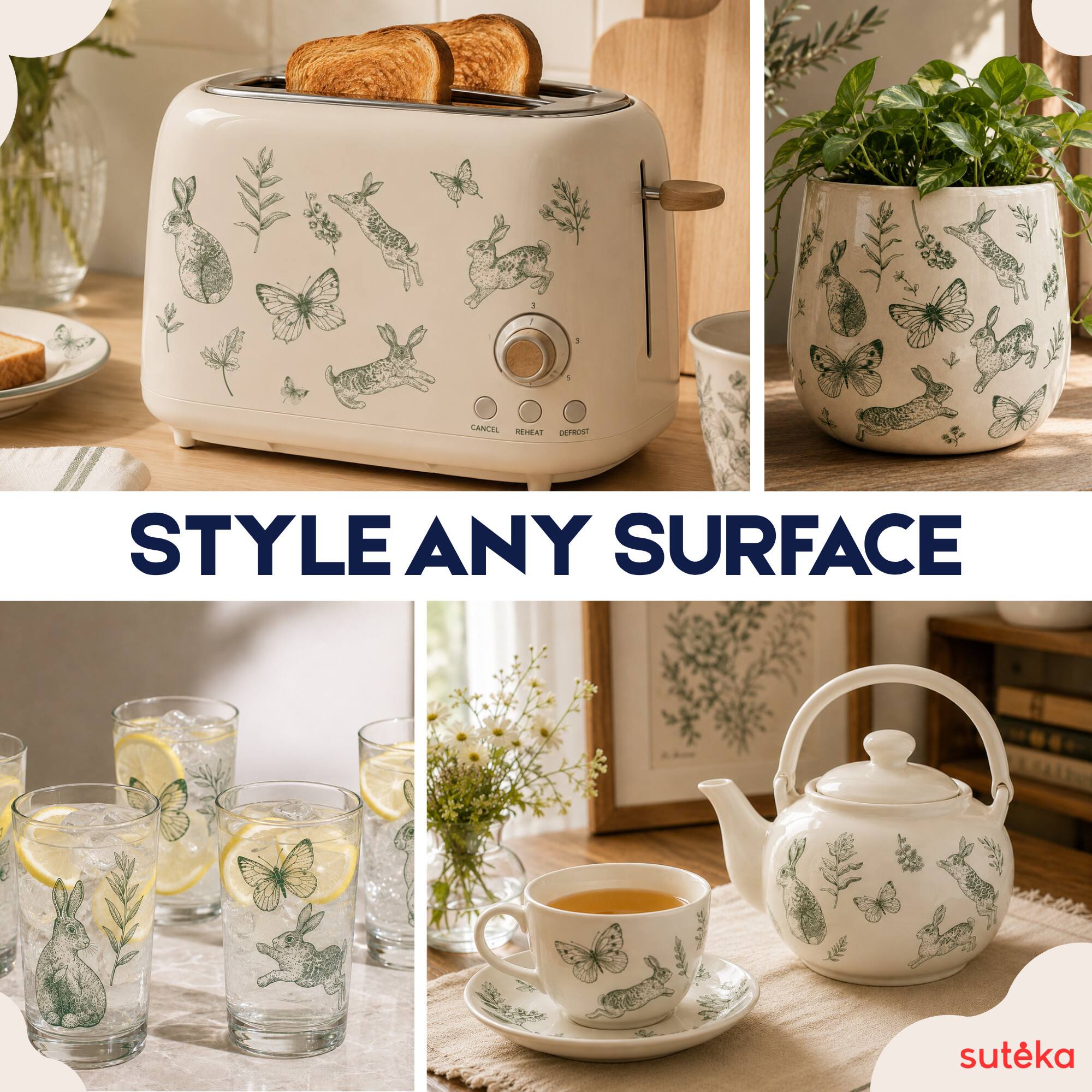 CANCEL REHEAT DEFROST

STYLE ANY SURFACE

sutéka
