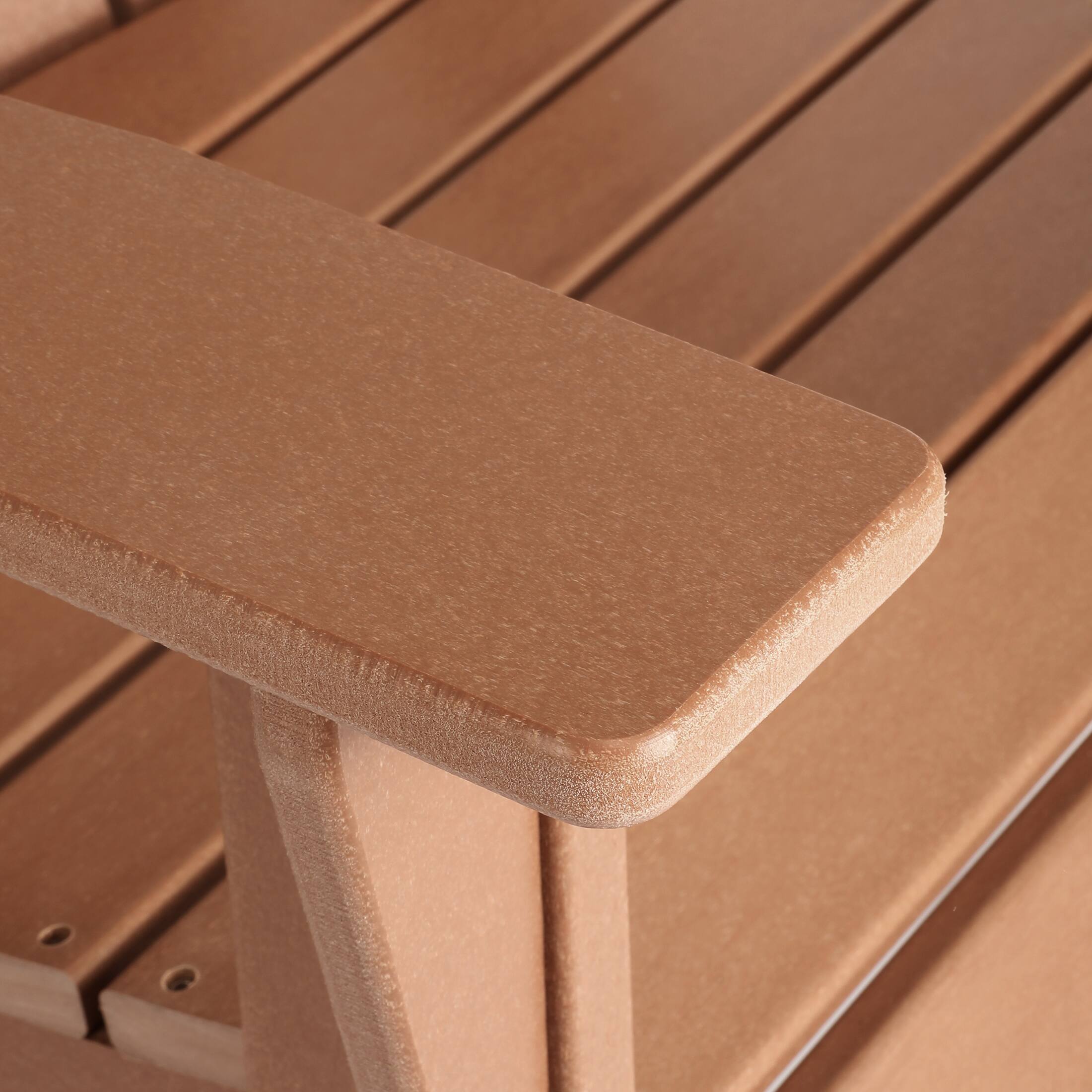 Alt View 5. WestinTrends - WestinTrends Ashore Outdoor Patio HDPE Plastic Modern Adirondack Dining Chair - Teak.