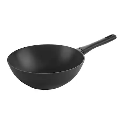 Front. ZWILLING - ZWILLING Madura Plus Aluminum 12-inch Nonstick Stir Fry Pan - Matte Black.