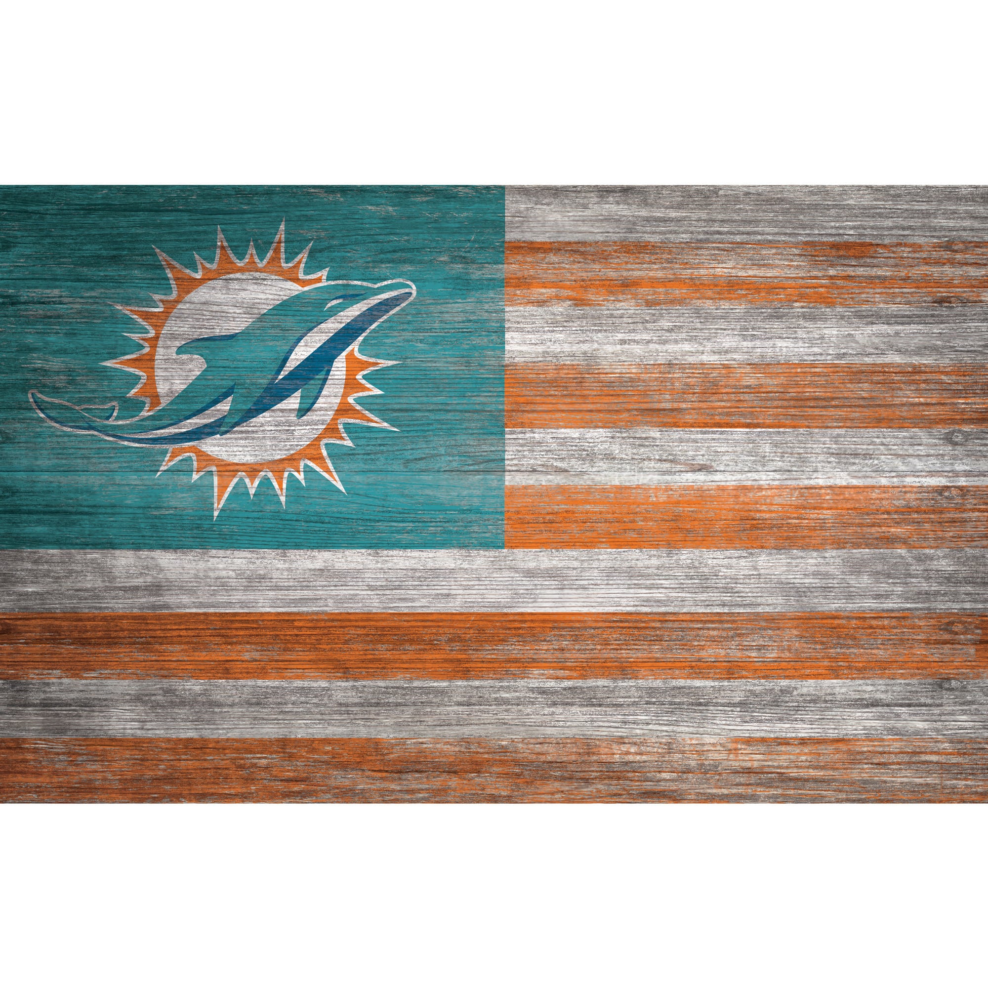 Fan Creations - Miami Dolphins 11'' x 19'' Distressed Flag Sign - Multicolor price history on PriceWatchPro