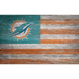 Fan Creations - Miami Dolphins 11'' x 19'' Distressed Flag Sign - Multicolor