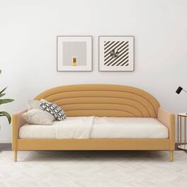 Hivvago - Twin size Mid-Century Modern Velvet Upholstered Daybed - Yellow