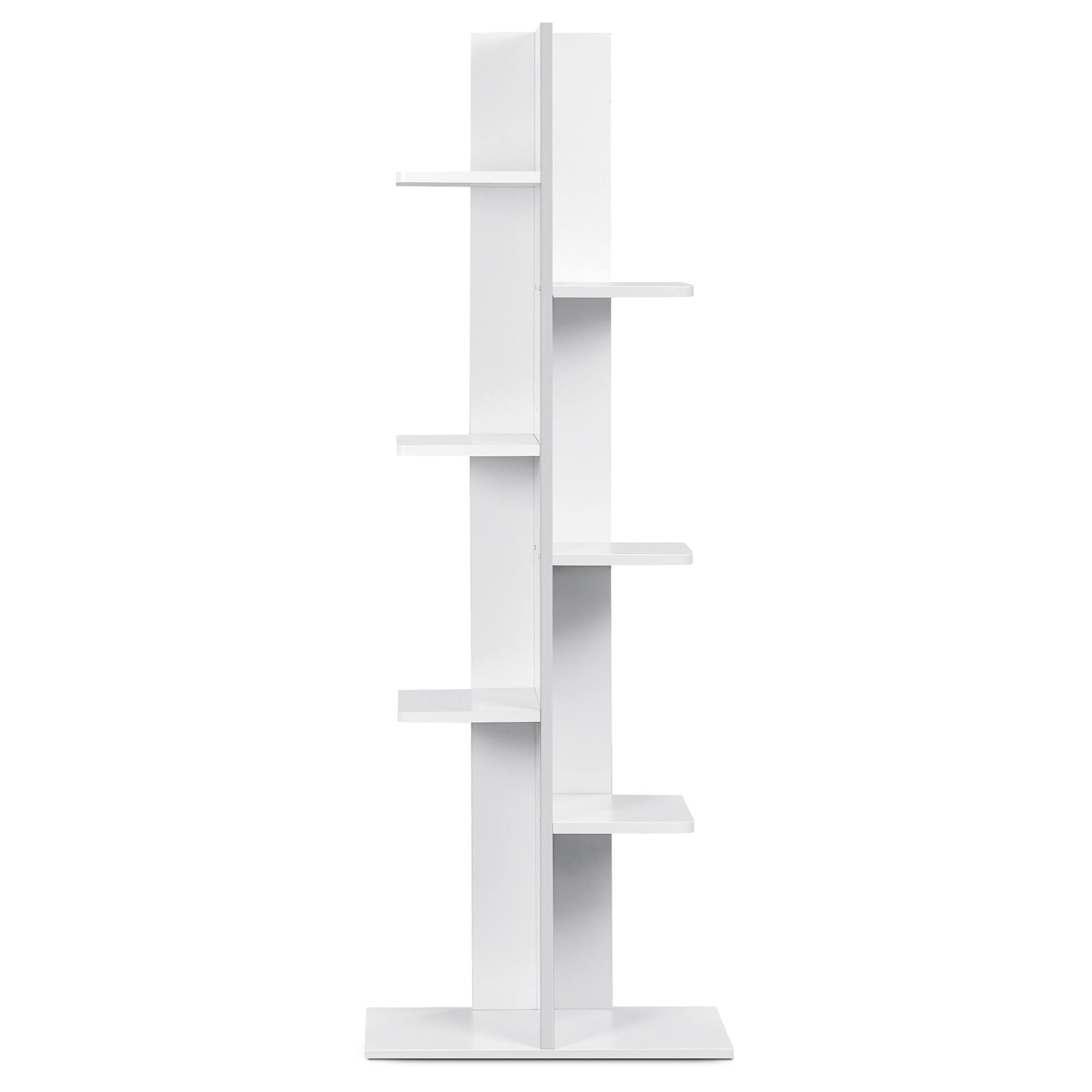 Alt View 18. Costway - Open Concept Bookshelf Plant Display Shelf Rack Storage Holder Wooden White - White.