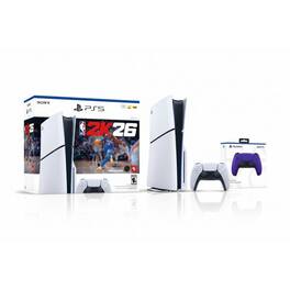 PlayStation 5 Disc Slim Edition NBA 2K26 Bundle + PlayStation 5 DualSense Wireless Controller Galactic Purple - PlayStation 5