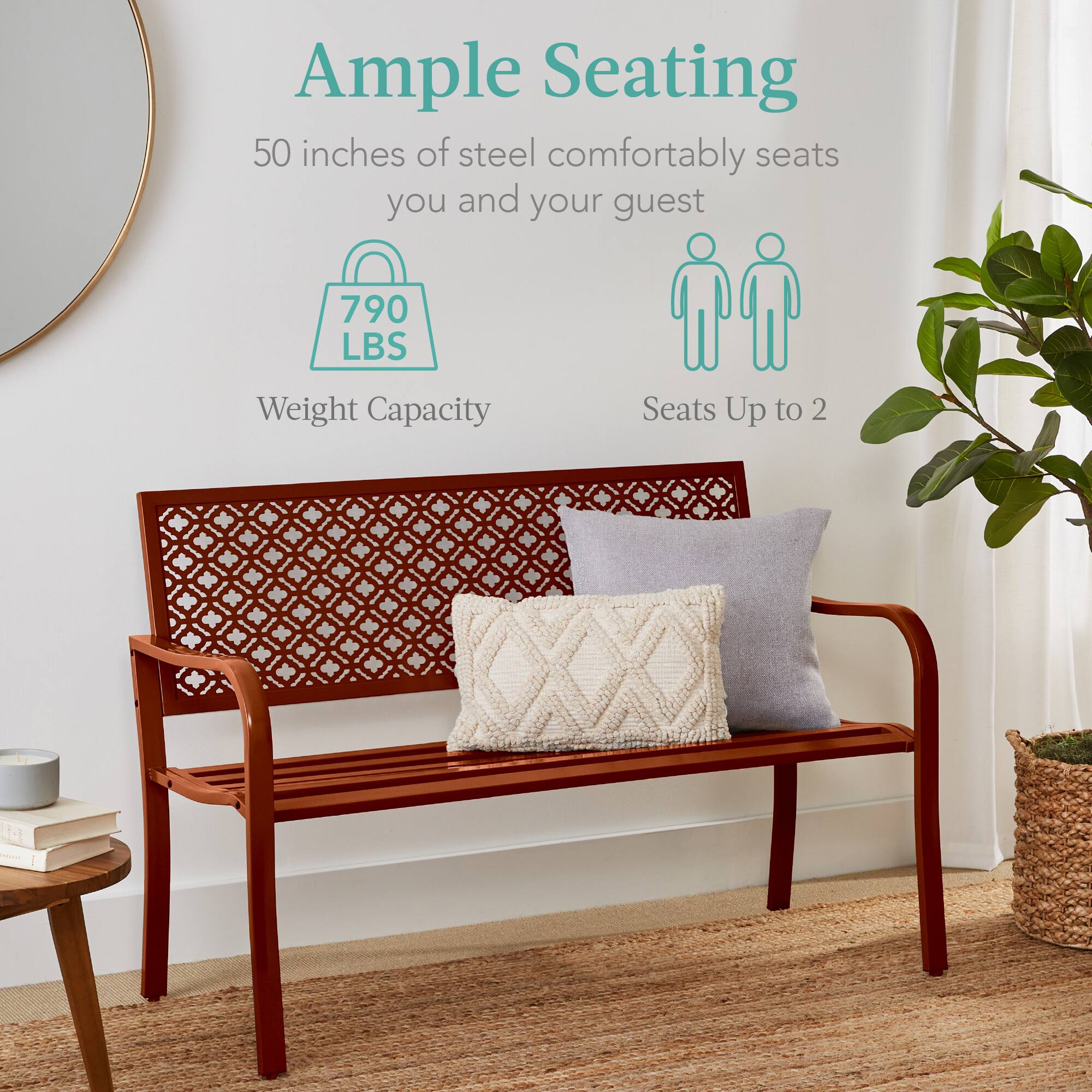 Ample Seating

50 inches of steel comfortably seats you and your guest

790 LBS Weight Capacity

Seats Up to 2