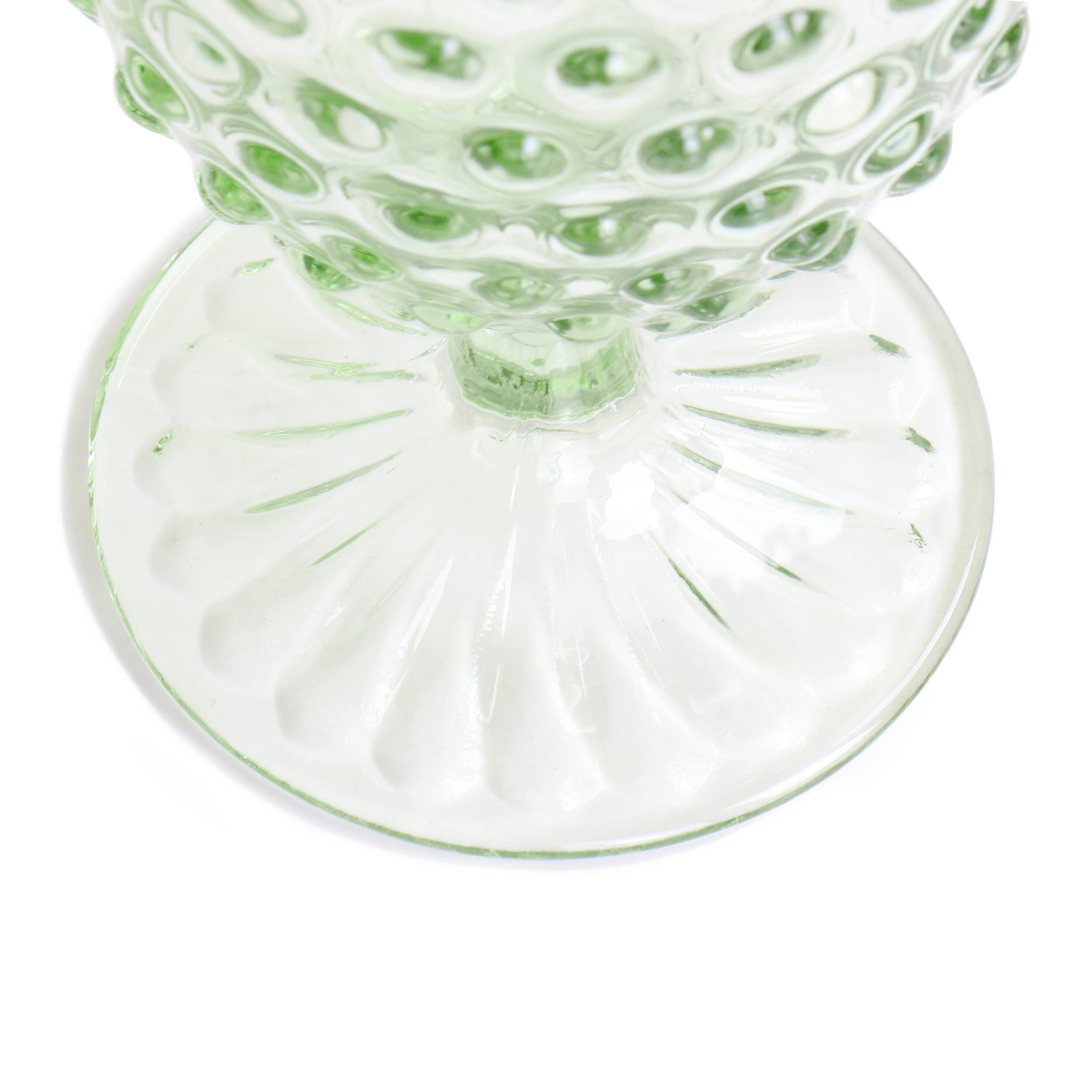 Alt View 3. Martha Stewart - Martha Stewart 6 Piece 14.2 Ounce Clear Glass Hobnail Goblet Drinkware Set in Green - Green.
