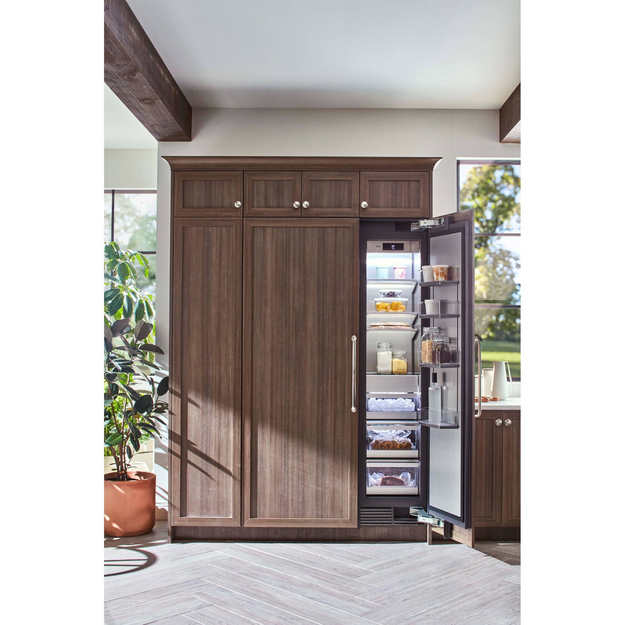 Alt View 2. SKS - 9.6 Cu. Ft. Upright Wi-Fi Freezer - Custom Panel Ready.