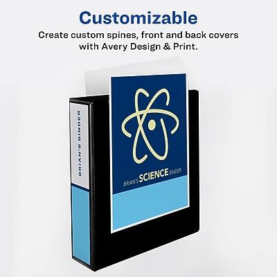 Customizable  
Create custom spines, front and back covers with Avery Design & Print.  

BRIAN'S SCIENCE BINDER