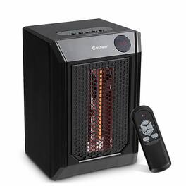 Costway - 1500W Portable Electric Space Heater with 2H Timer LED Remote Control Room Office - Black