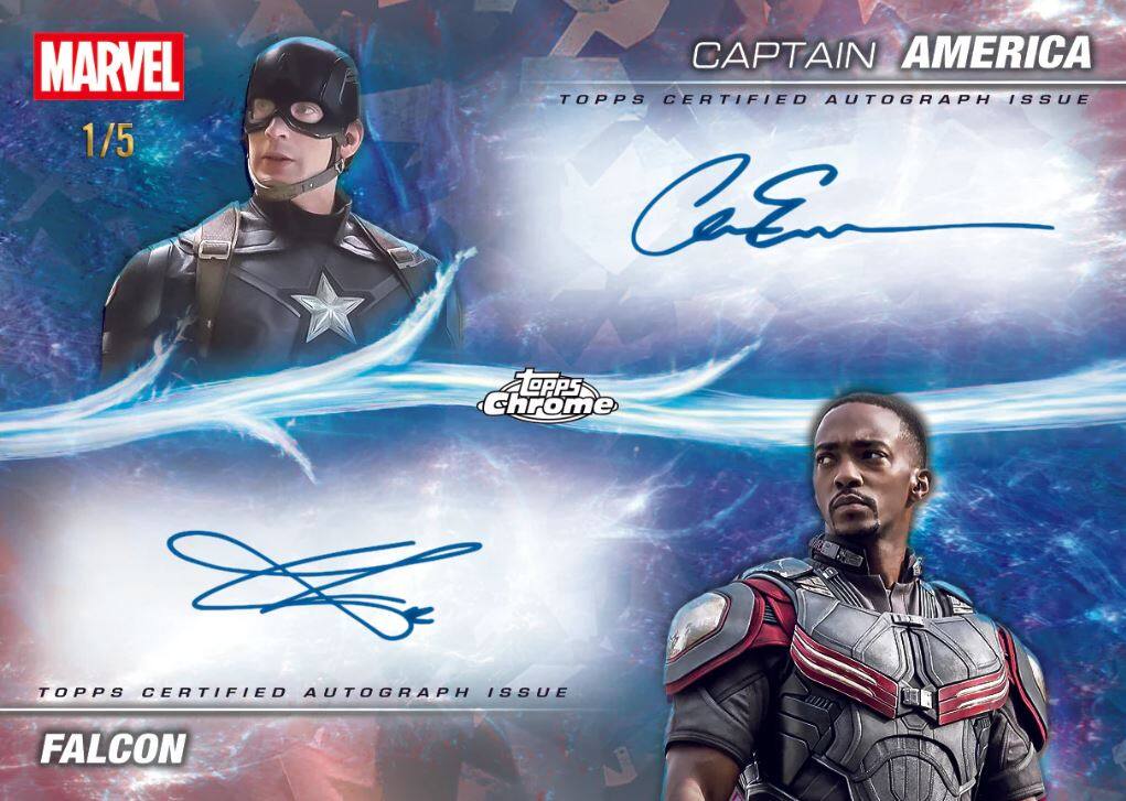MARVEL 1/5 CAPTAIN AMERICA TOPPS CERTIFIED AUTOGRAPH ISSUE  
FALCON  
TOPPS CERTIFIED AUTOGRAPH ISSUE