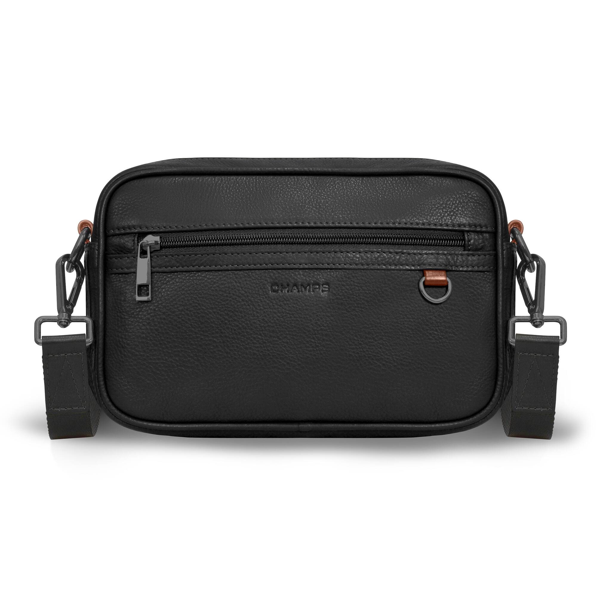 Champs - Onyx Collection Leather Camera Bag - Black