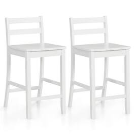 Kadyn - Wooden Bar Stools 2-Pc Set with Ergonomic Backrest and Footrest- for Kitchen Island - White