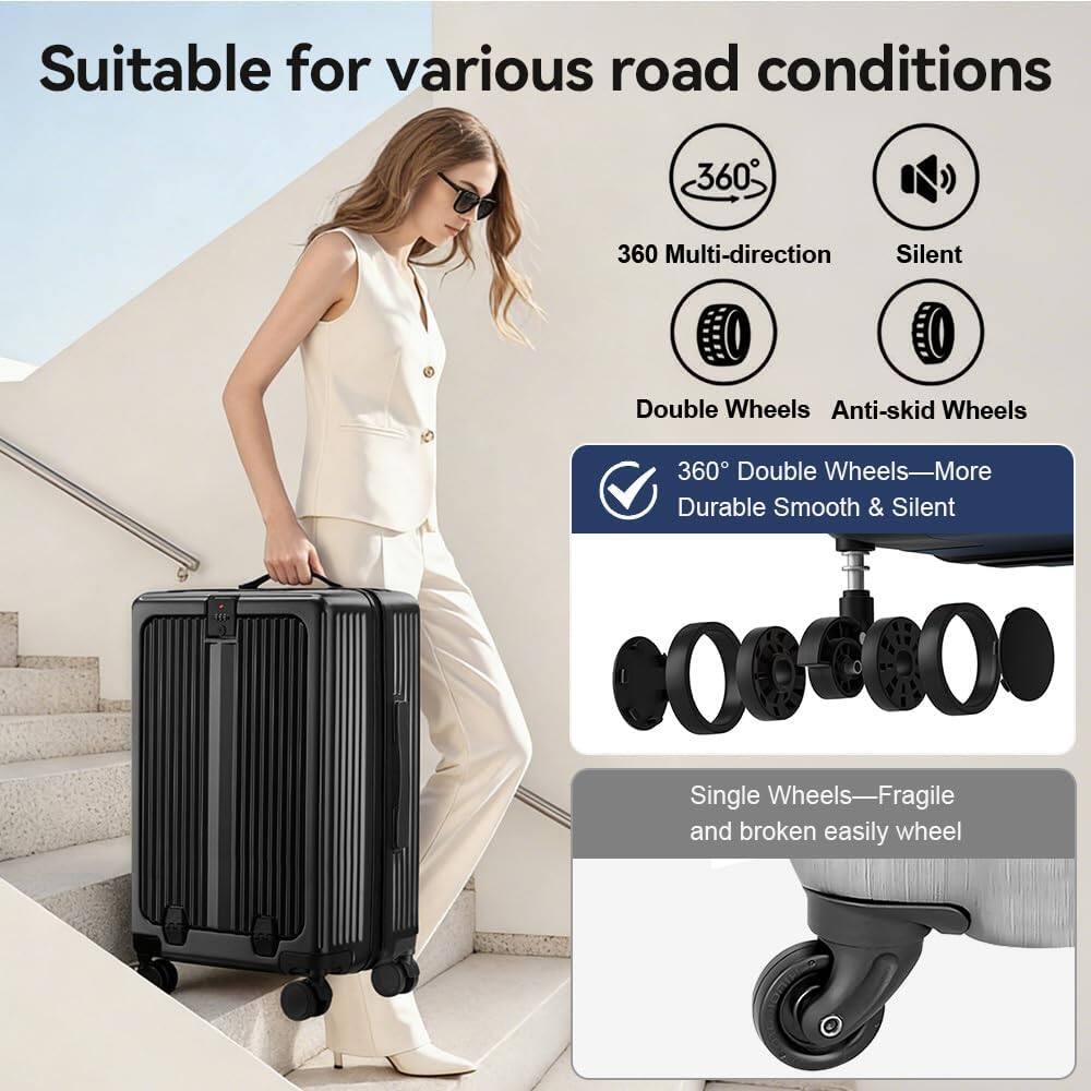 Suitable for various road conditions

360° Multi-direction
Silent
Double Wheels
Anti-skid Wheels

360° Double Wheels—More Durable Smooth & Silent

Single Wheels—Fragile and broken easily wheel