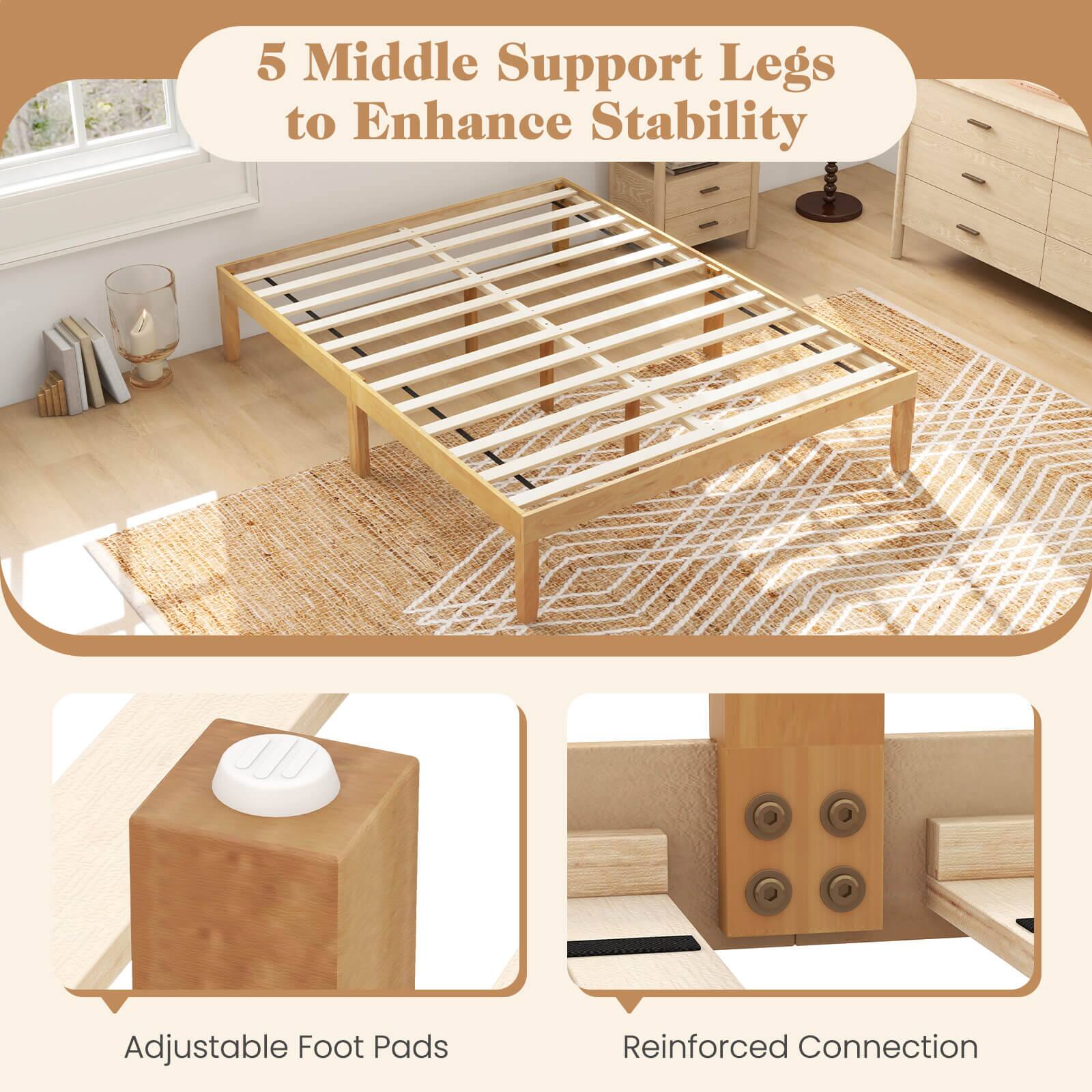 5 Middle Support Legs to Enhance Stability Adjustable Foot Pads Reinforced Connection