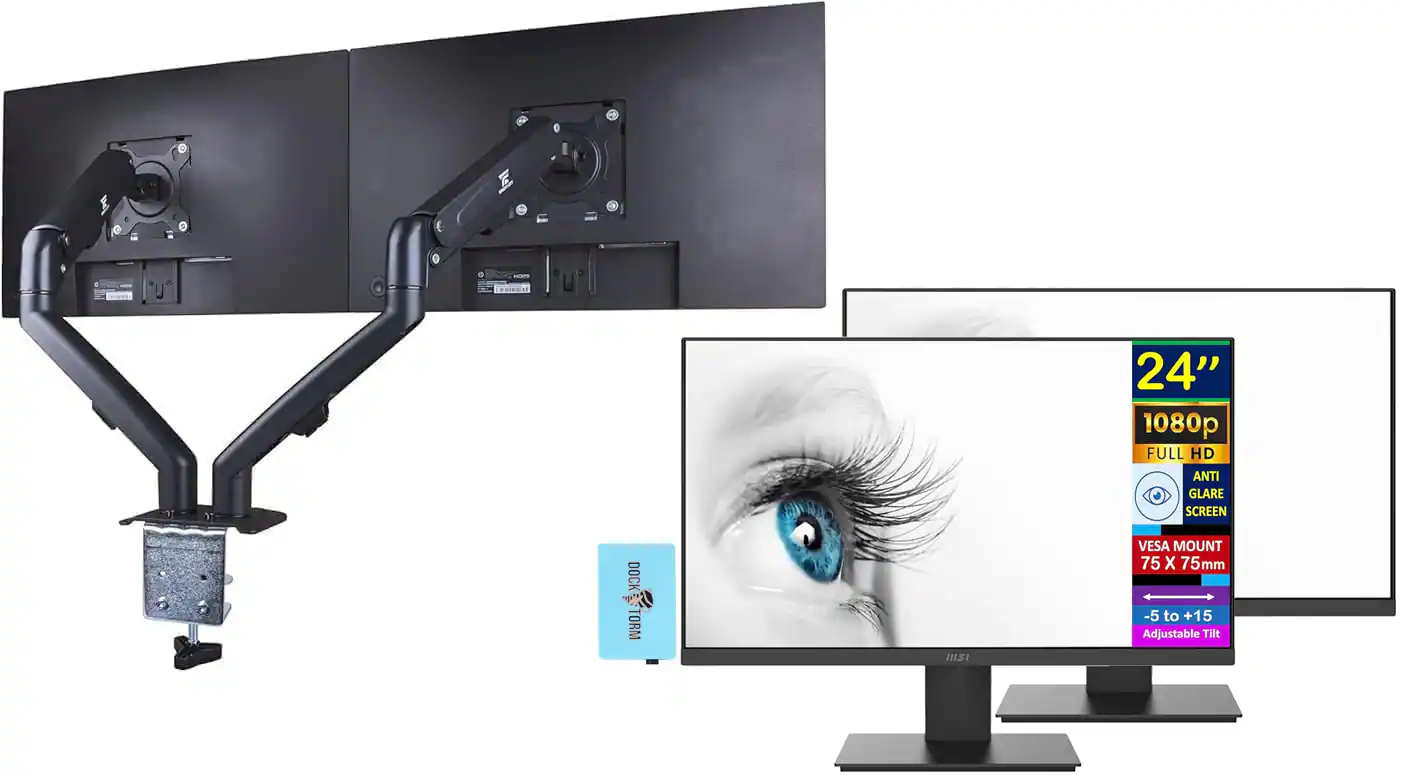 24" 1080p FULL HD ANTI GLARE SCREEN  
DOCK TORM MISI VESA MOUNT 75 x 75mm  
-5 to +15 Adjustable Tilt