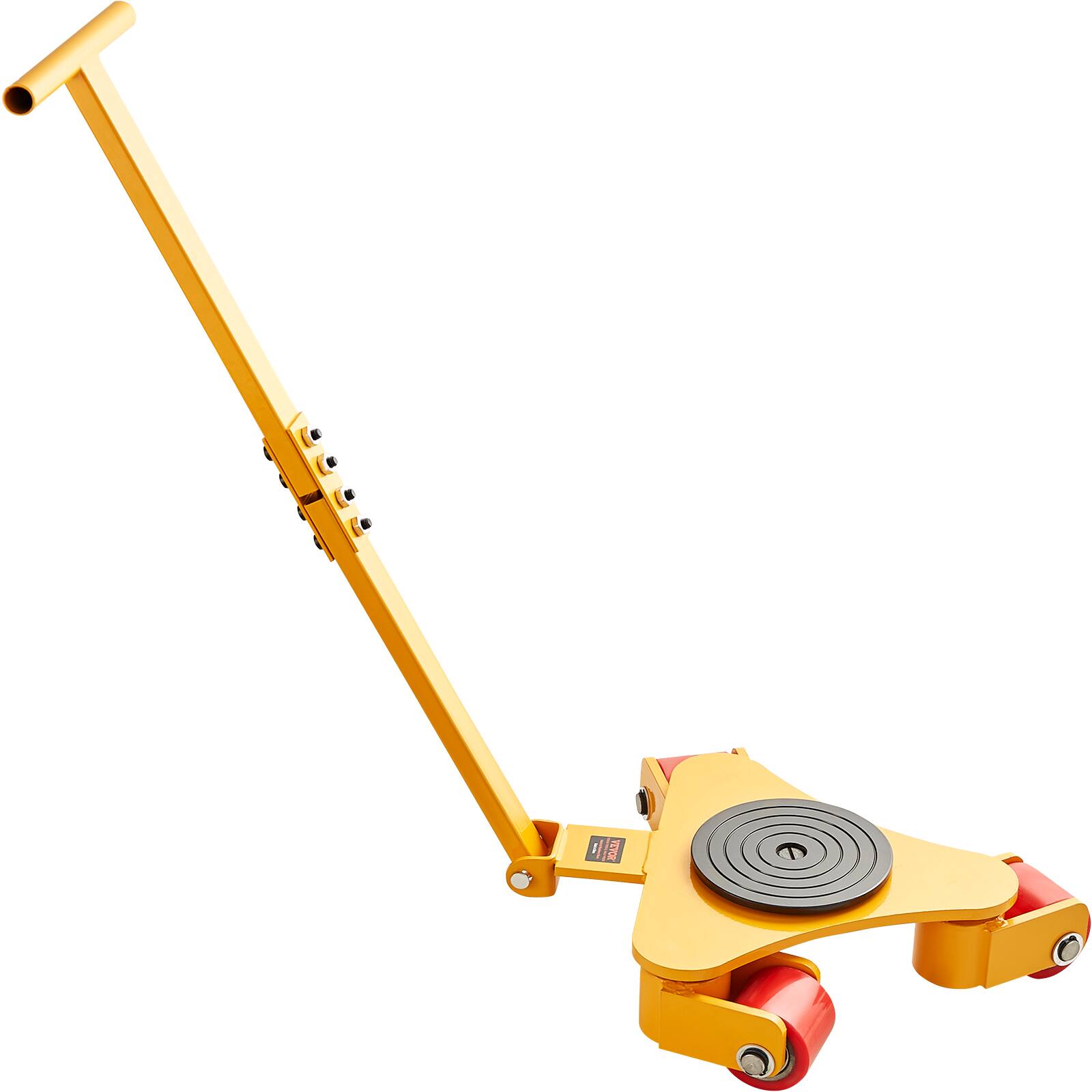 Alt View 5. VEVOR - Machinery Skate Dolly, 6614 LBS/3T Industrial Machinery Mover with Handle, Carbon Steel Machinery Moving Skate - Yellow.