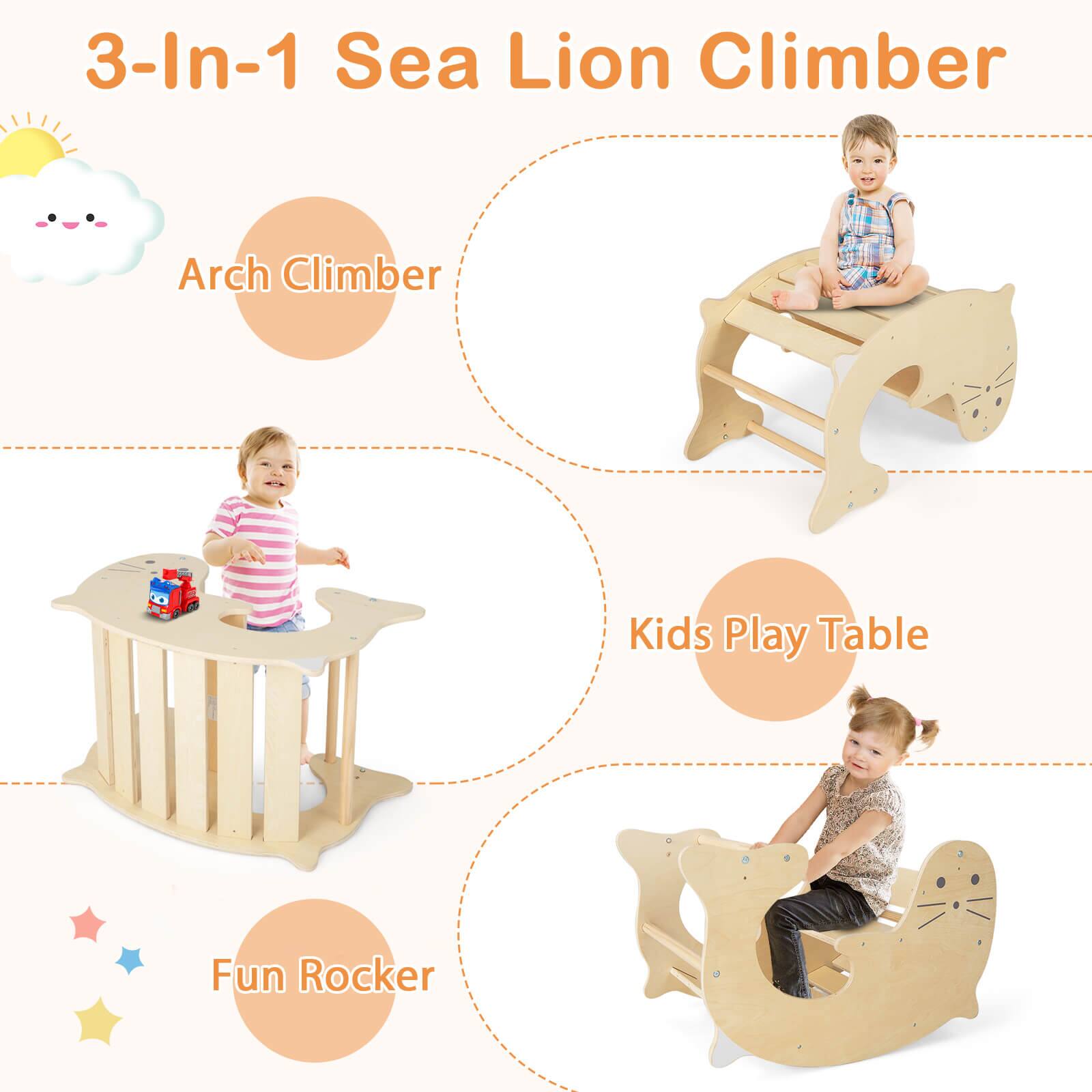 3-In-1 Sea Lion Climber

- Arch Climber
- Kids Play Table
- Fun Rocker