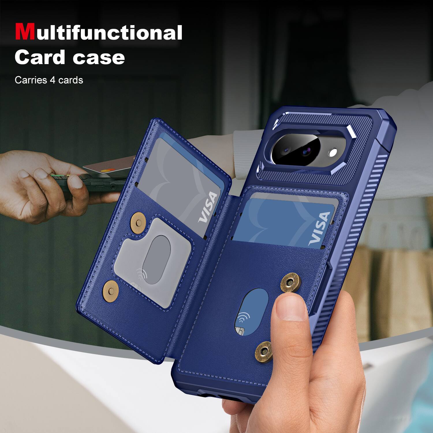 Multifunctional Card case  
Carries 4 cards