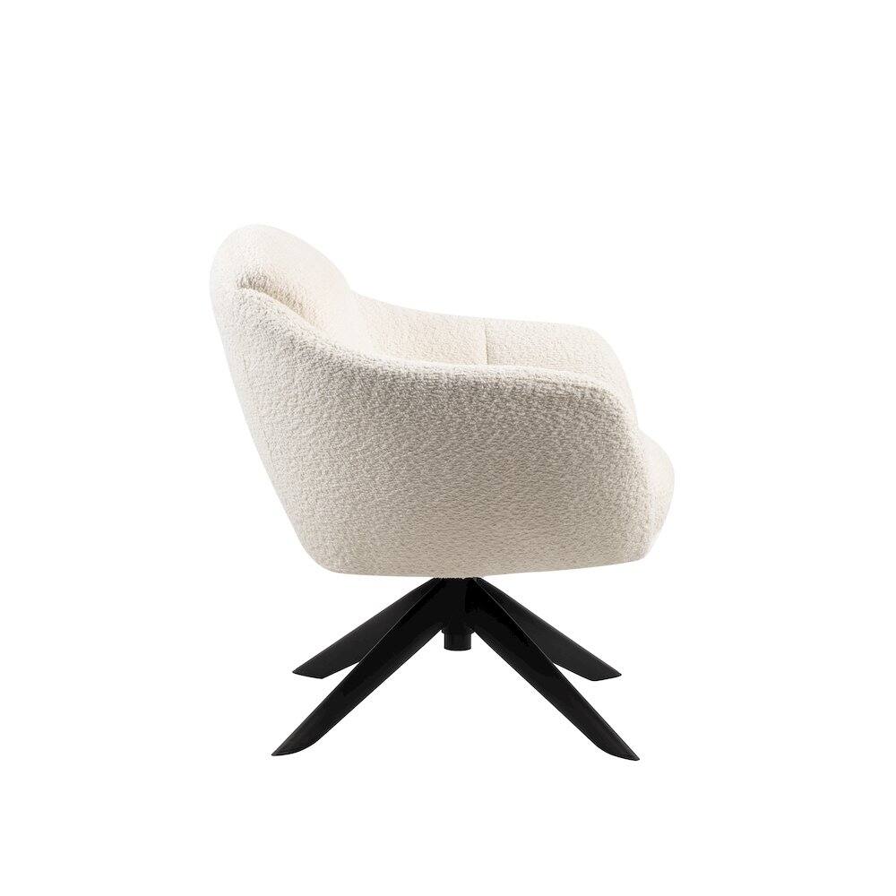 Alt View 3. New Classic Furniture - New Classic Furniture Fleming Fabric Swivel Lounge Chair in Ivory (Set of 2) - White.