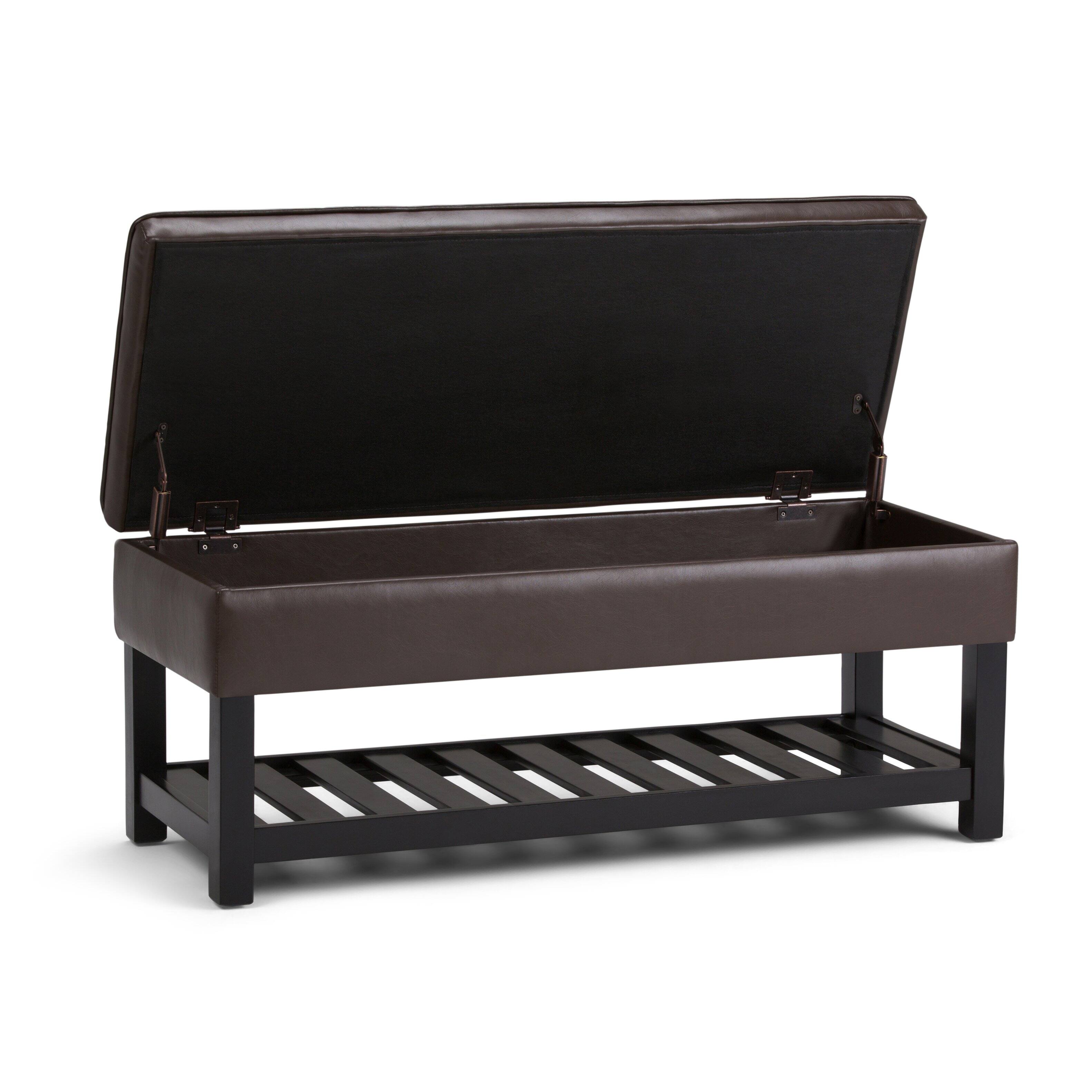 Open Bottom Bench Questions and Answers: Simpli Home Cosmopolitan Storage Ottoman Bench ...