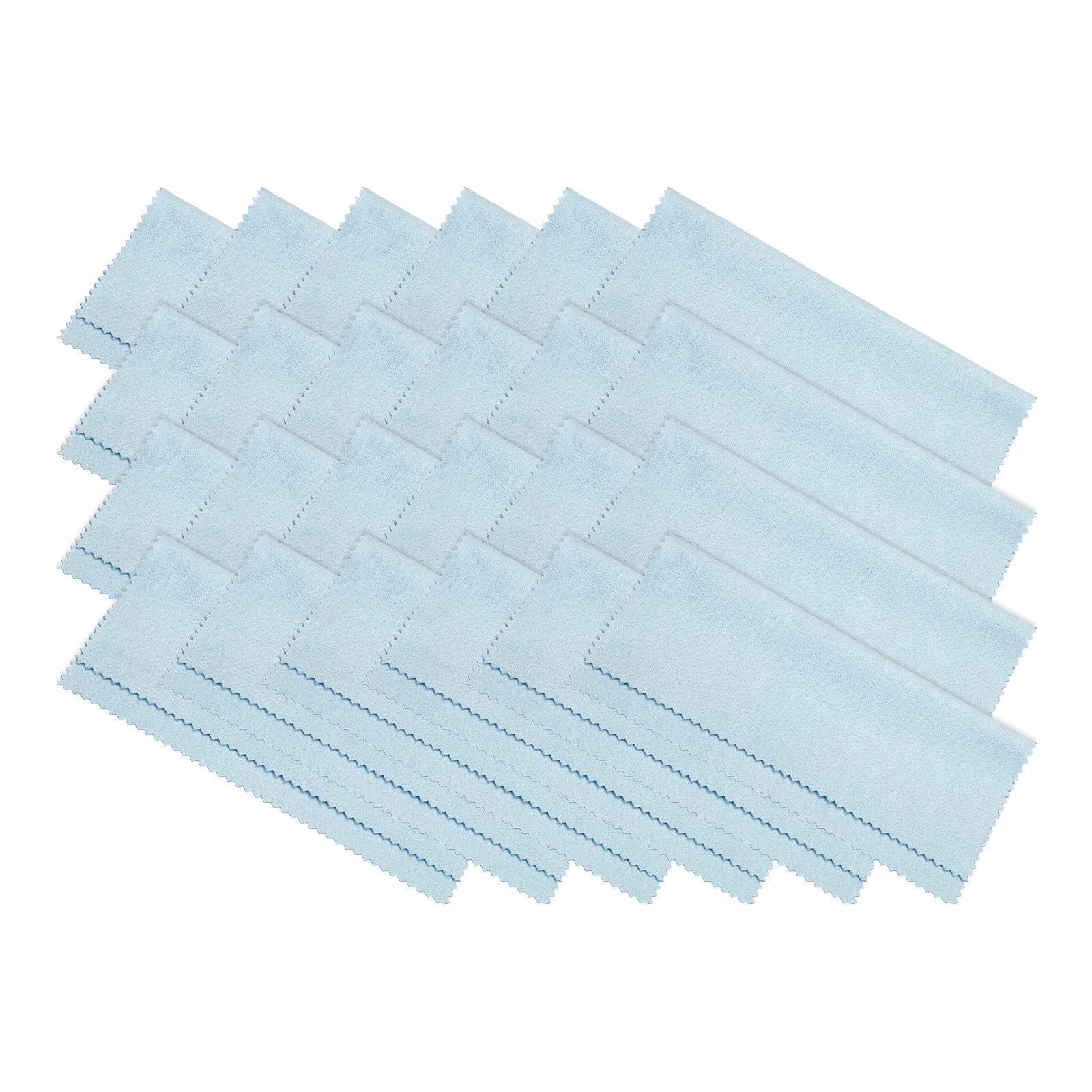 Unique Bargains - Eyeglass Microfiber Cleaning Cloth 6"x6", 24pcs Soft Suede Wipe for Lens, Eyeglasses, Screens in Vinyl Pouch - Blue