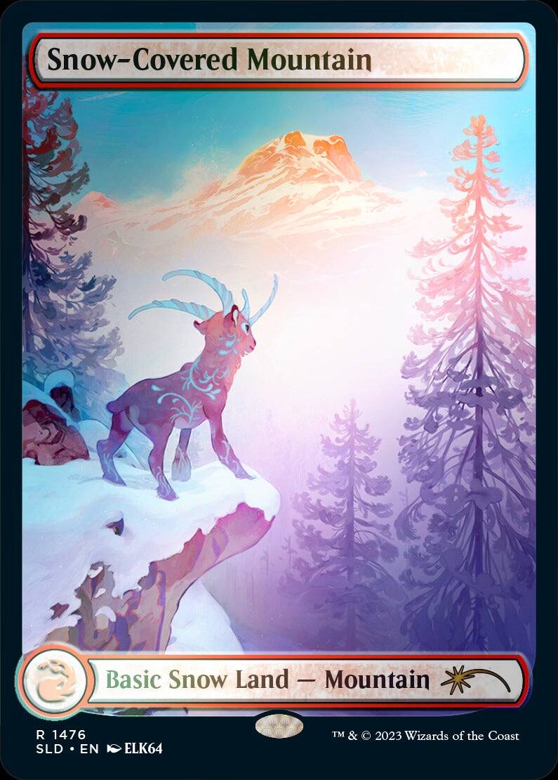 Snow-Covered Mountain  
Basic Snow Land - Mountain  
R 1476  
SLD - EN ELK64  
TM & © 2023 Wizards of the Coast
