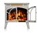 Alt View 1. Bestier - Electric Fireplace Heater 24.25" with Remote, Adjustable Brightness and Heating Mode, Flame Effects & Log Colors, Beige - Beige.