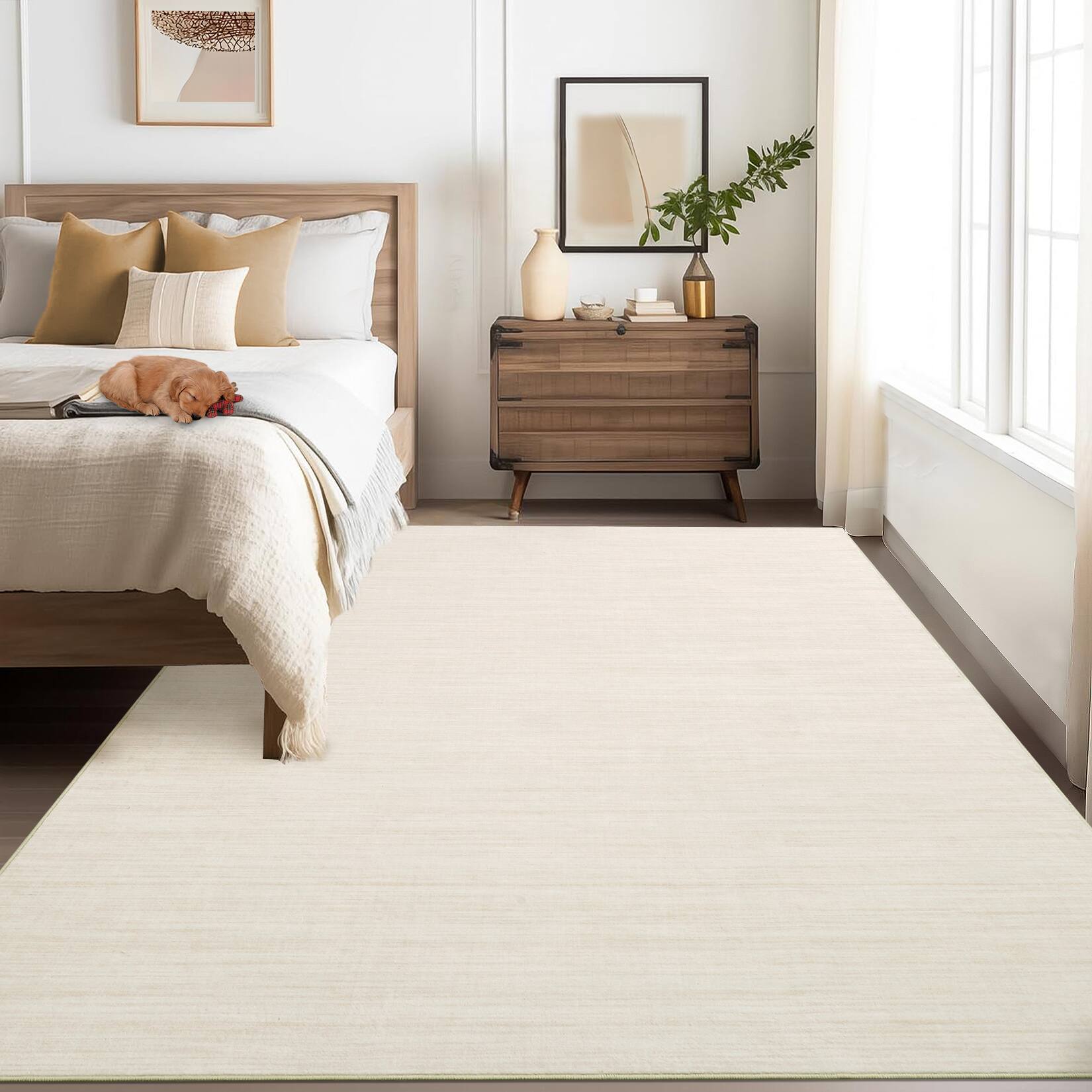 GARVEE Modern Minimalist Texture Area Rug for Bedroom Dining Room Ultra ...
