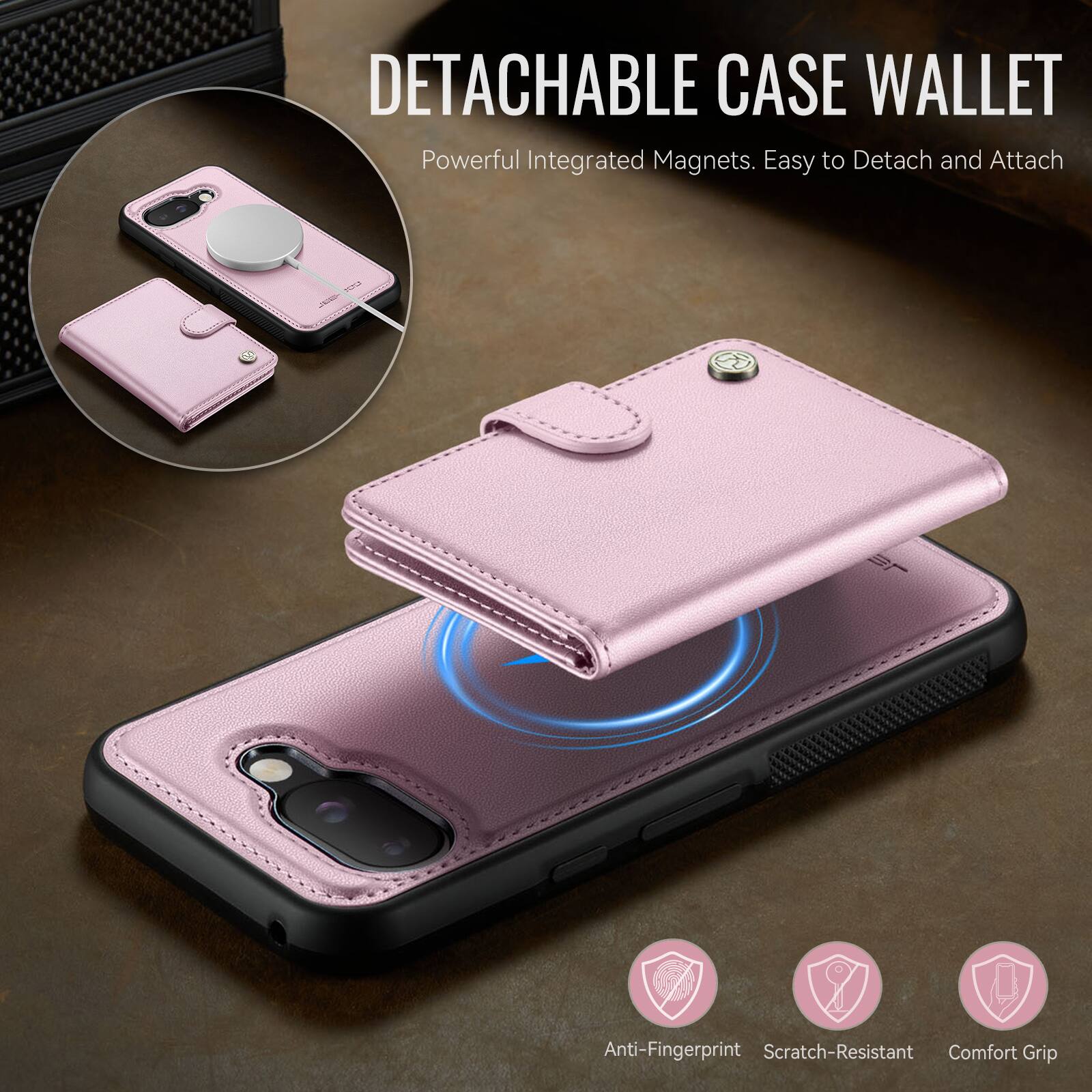 DETACHABLE CASE WALLET  
Powerful Integrated Magnets. Easy to Detach and Attach  

runa 15  
Anti-Fingerprint  
Scratch-Resistant  
Comfort Grip