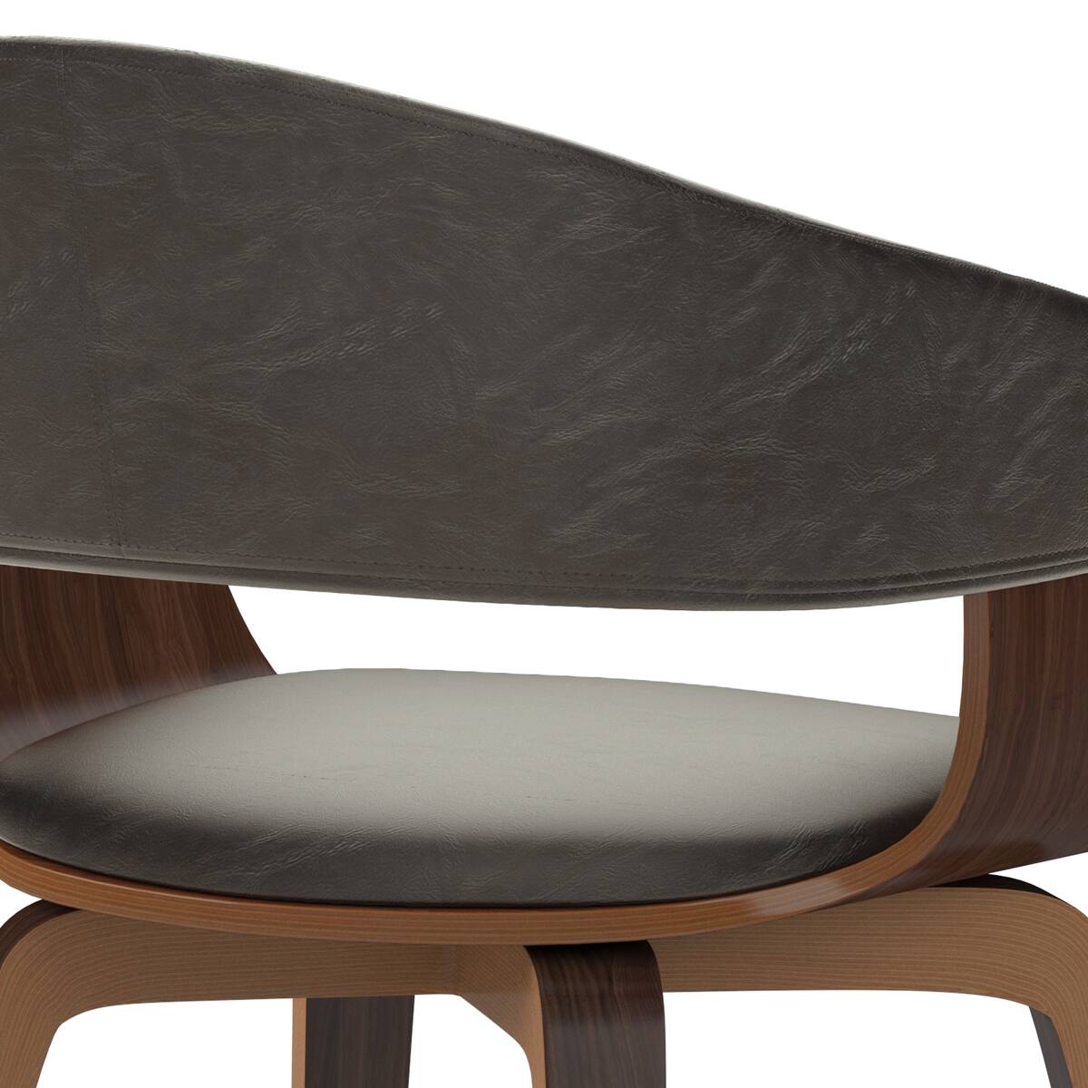 Alt View 5. Simpli Home - Lowell Bentwood Dining Chair in Distressed Brown Vegan Faux Leather - Distressed Brown.