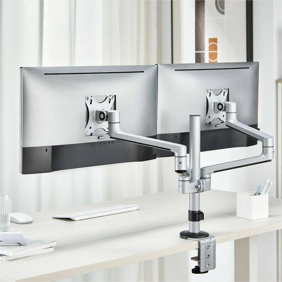 Alt View 7. Rocstor - Rocstor Mounting Arm for LED Display, Monitor - Aluminum Silver - Landscape/Portrait - 2 Display(s) Supported - 32" - Aluminum Silver.