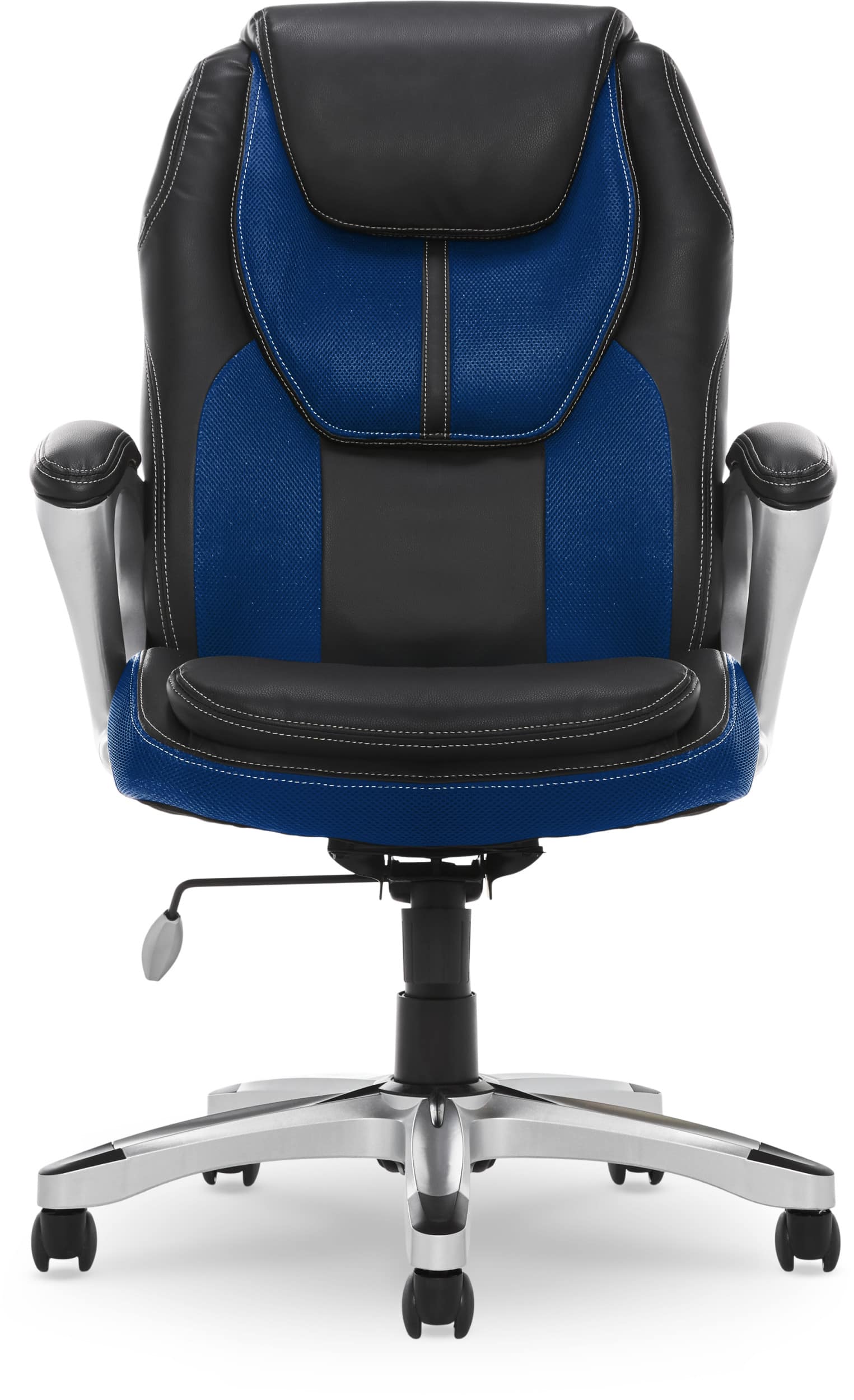 Alt View 17. Serta - Amplify Work or Play Ergonomic High-Back Faux Leather Swivel Executive Chair with Mesh Accents - Black and Cobalt Blue.