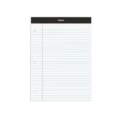 Front. Staples - Double-Sheet Notepad, 8.5" x 11.75", Letter Size, 100 Sheets/Pad - White.