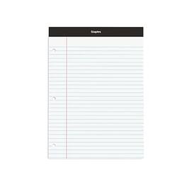 Staples - Double-Sheet Notepad, 8.5" x 11.75", Letter Size, 100 Sheets/Pad - White