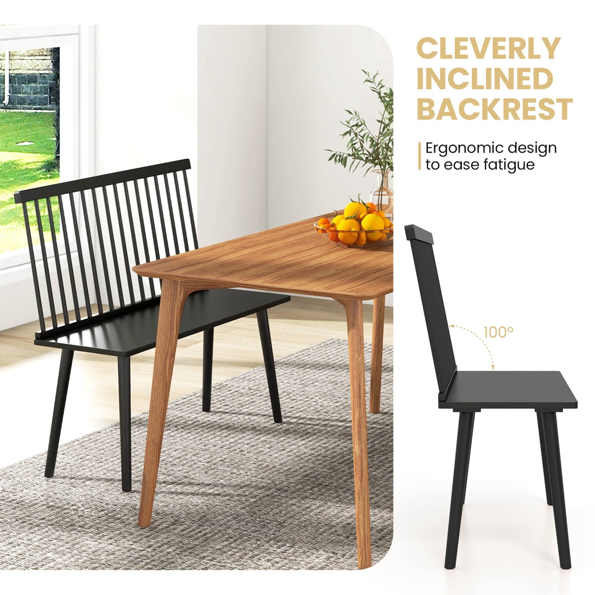 Cleverly Inclined Backrest | Ergonomic design to ease fatigue | 100