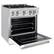 Left. ZLINE - 30" Classic Dual Fuel Range with 4 Burners and Convection Oven (CDR-WM-30) - Black Matte.