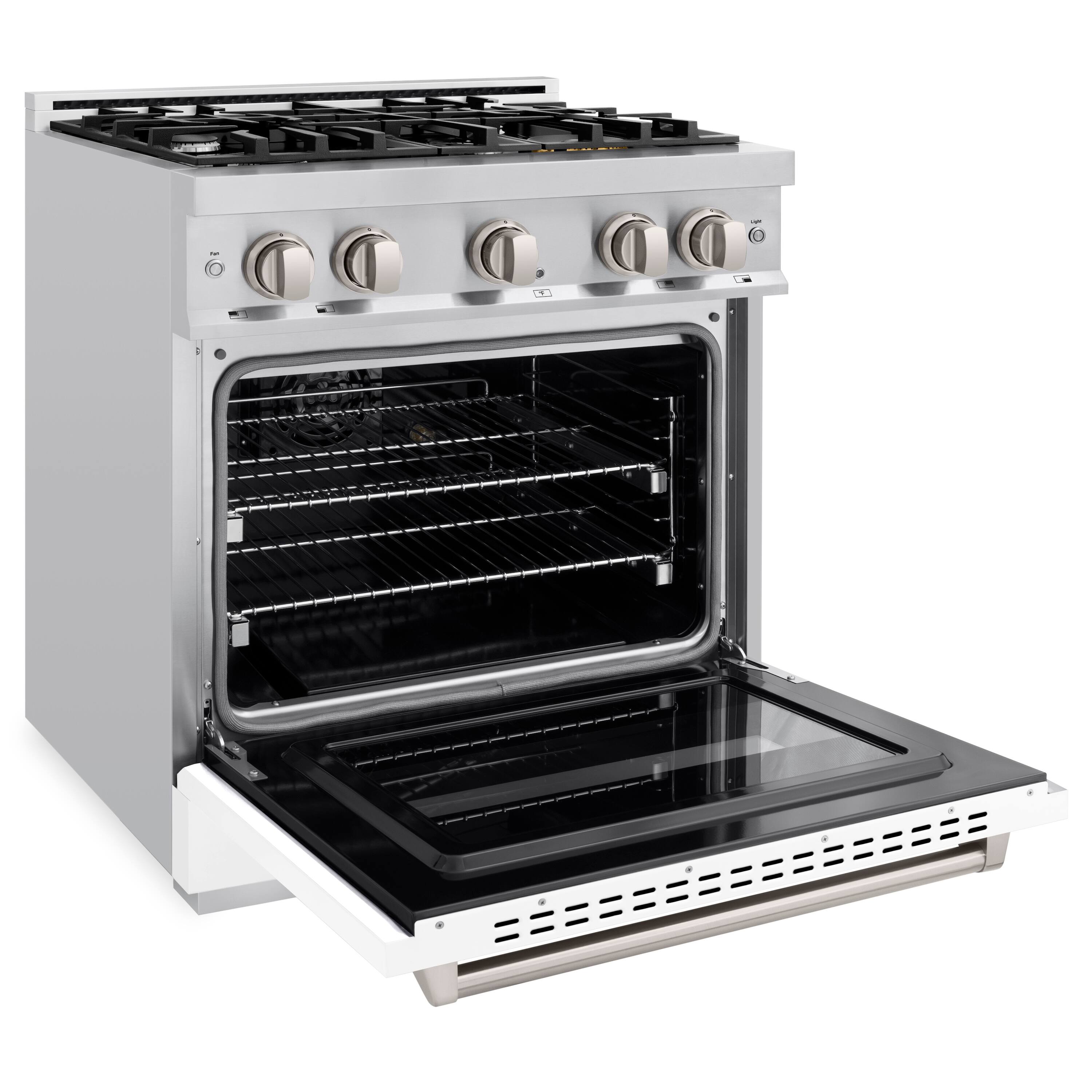 Left. ZLINE - 30" Classic Dual Fuel Range with 4 Burners and Convection Oven (CDR-WM-30) - Black Matte.