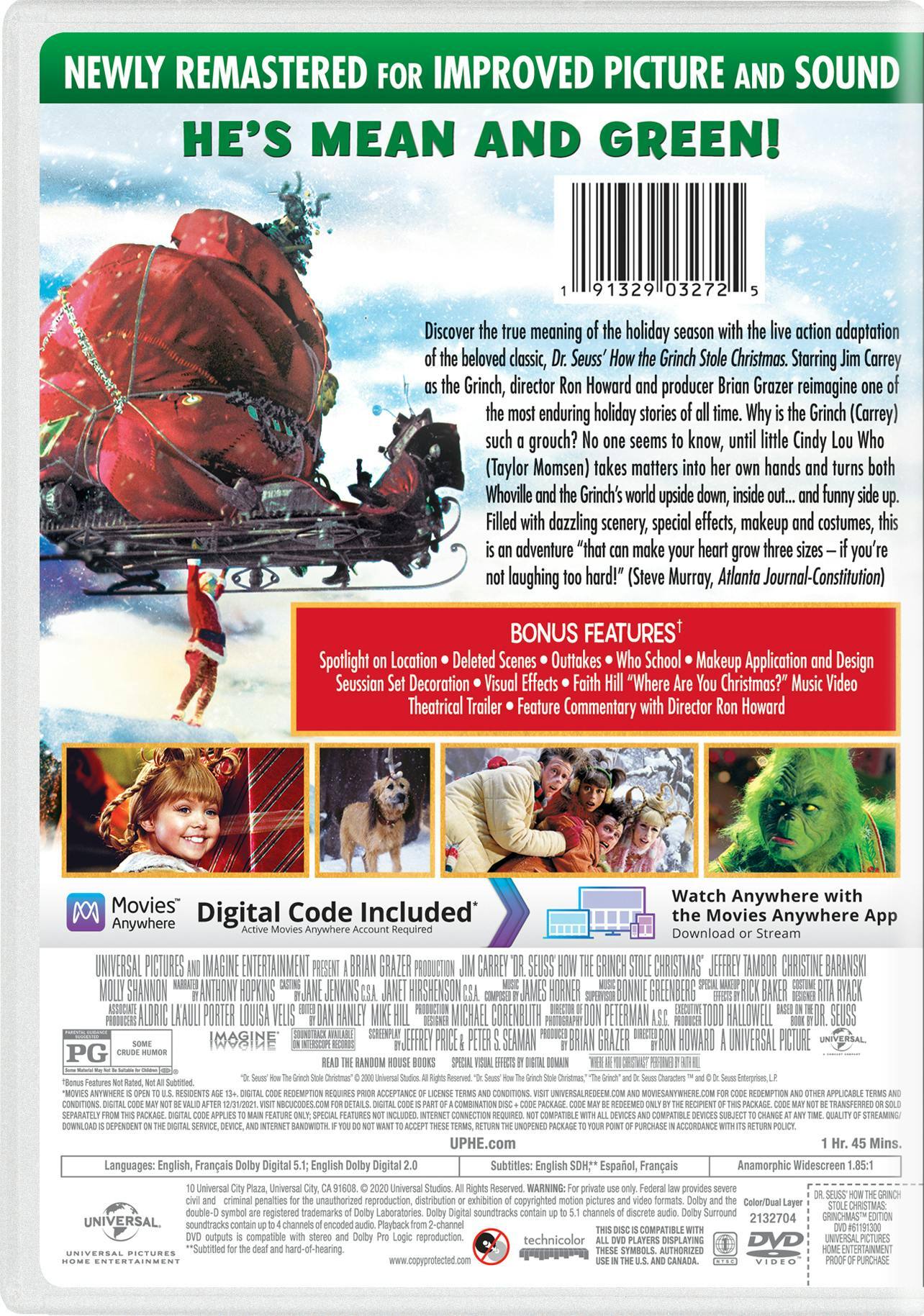 Angle. Dr. Seuss' How The Grinch Stole Christmas (DVD) [DVD].