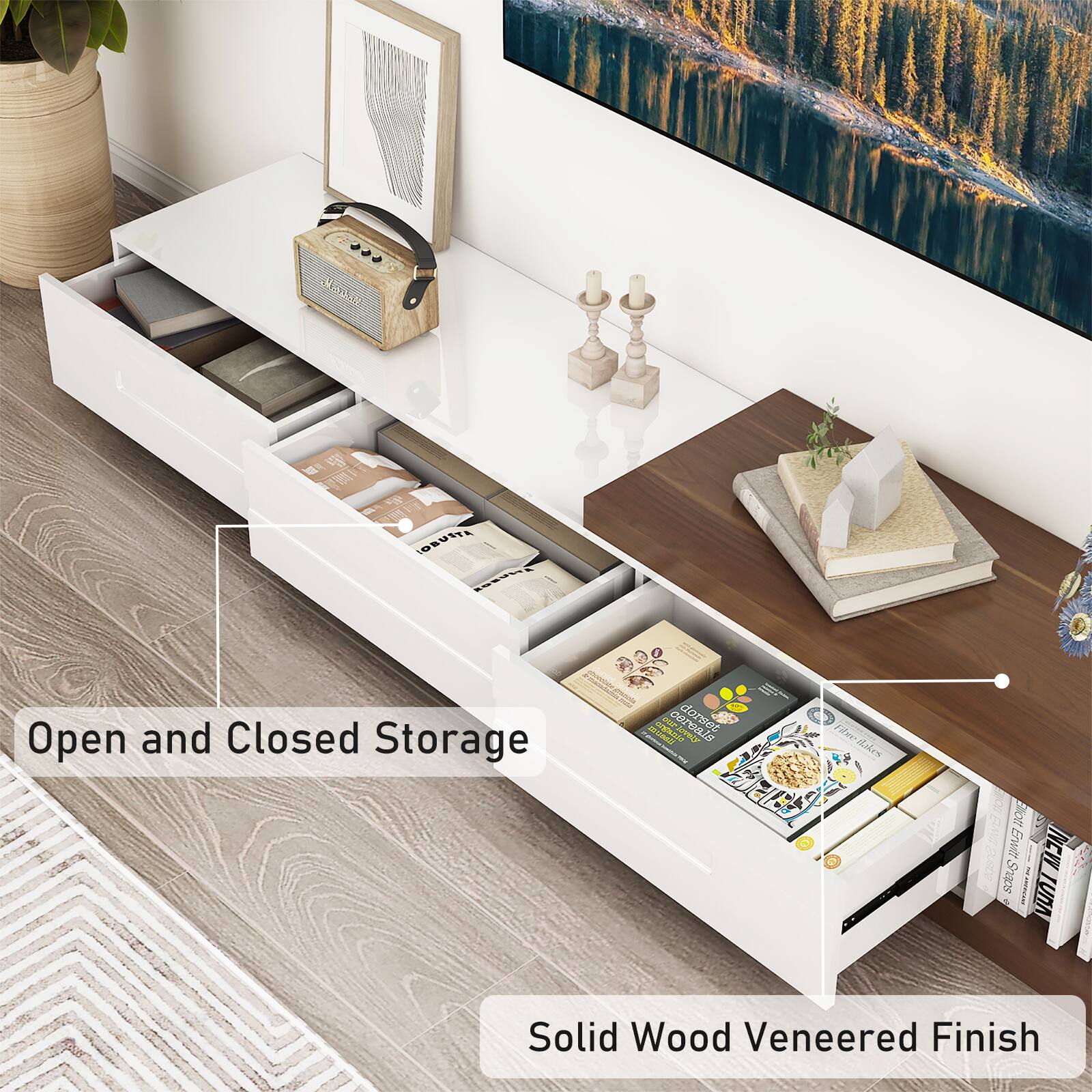 Open and Closed Storage

Solid Wood Veneered Finish
